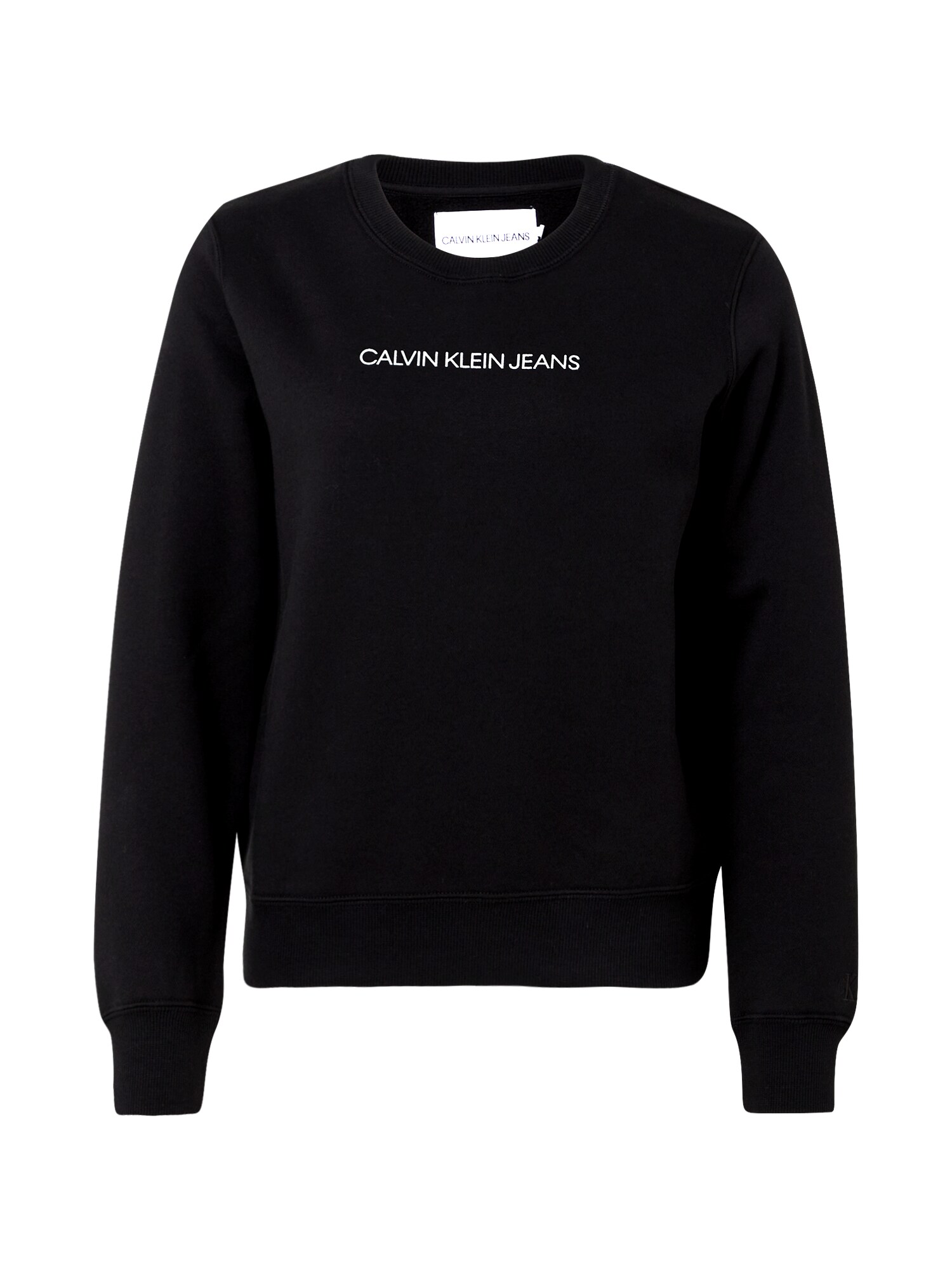 Calvin Klein Jeans Megztinis be užsegimo 'SHRUNKEN'  juoda / balta
