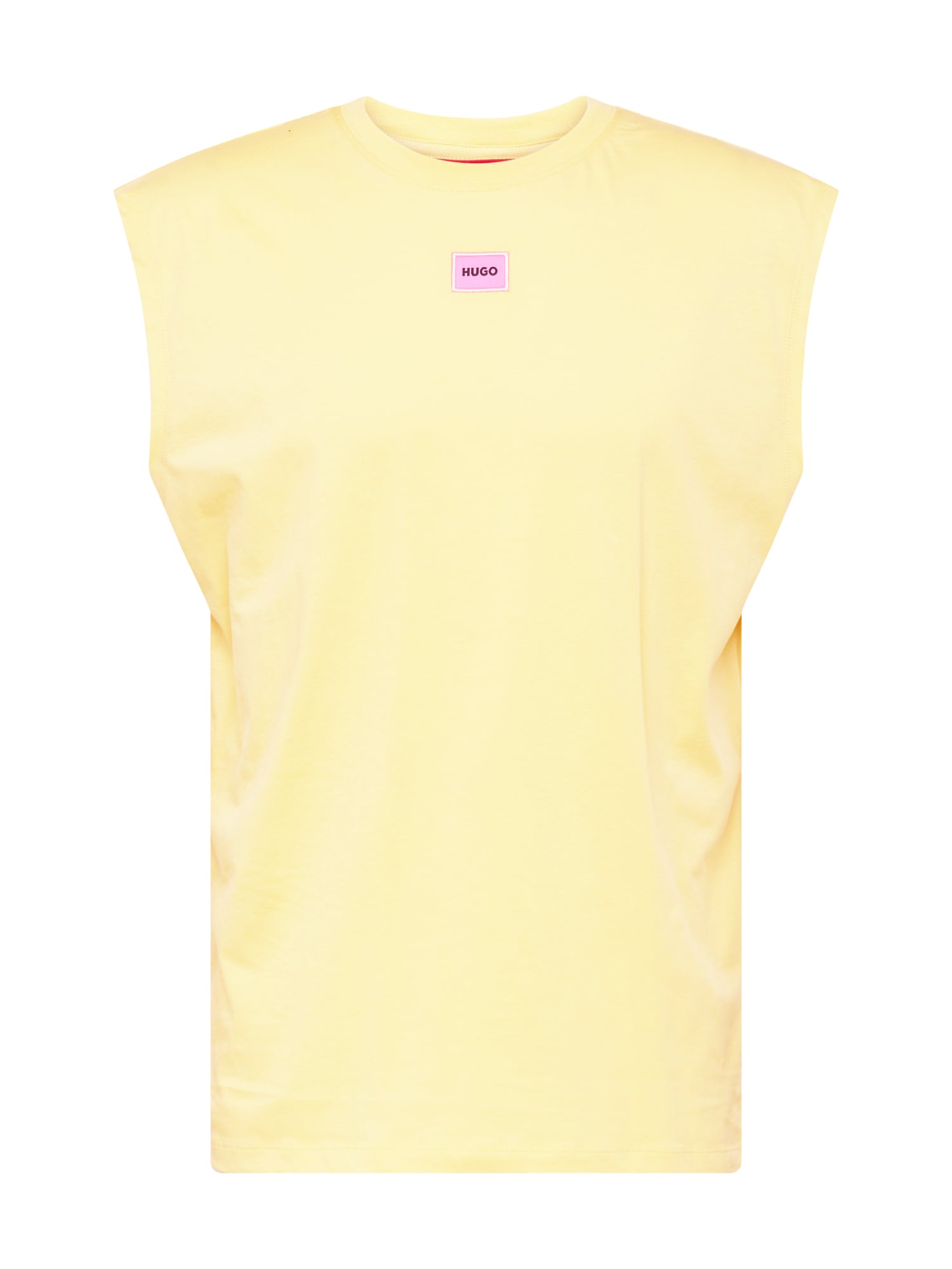 HUGO Marškinėliai 'Dankto 241' geltona / rožinė / juoda