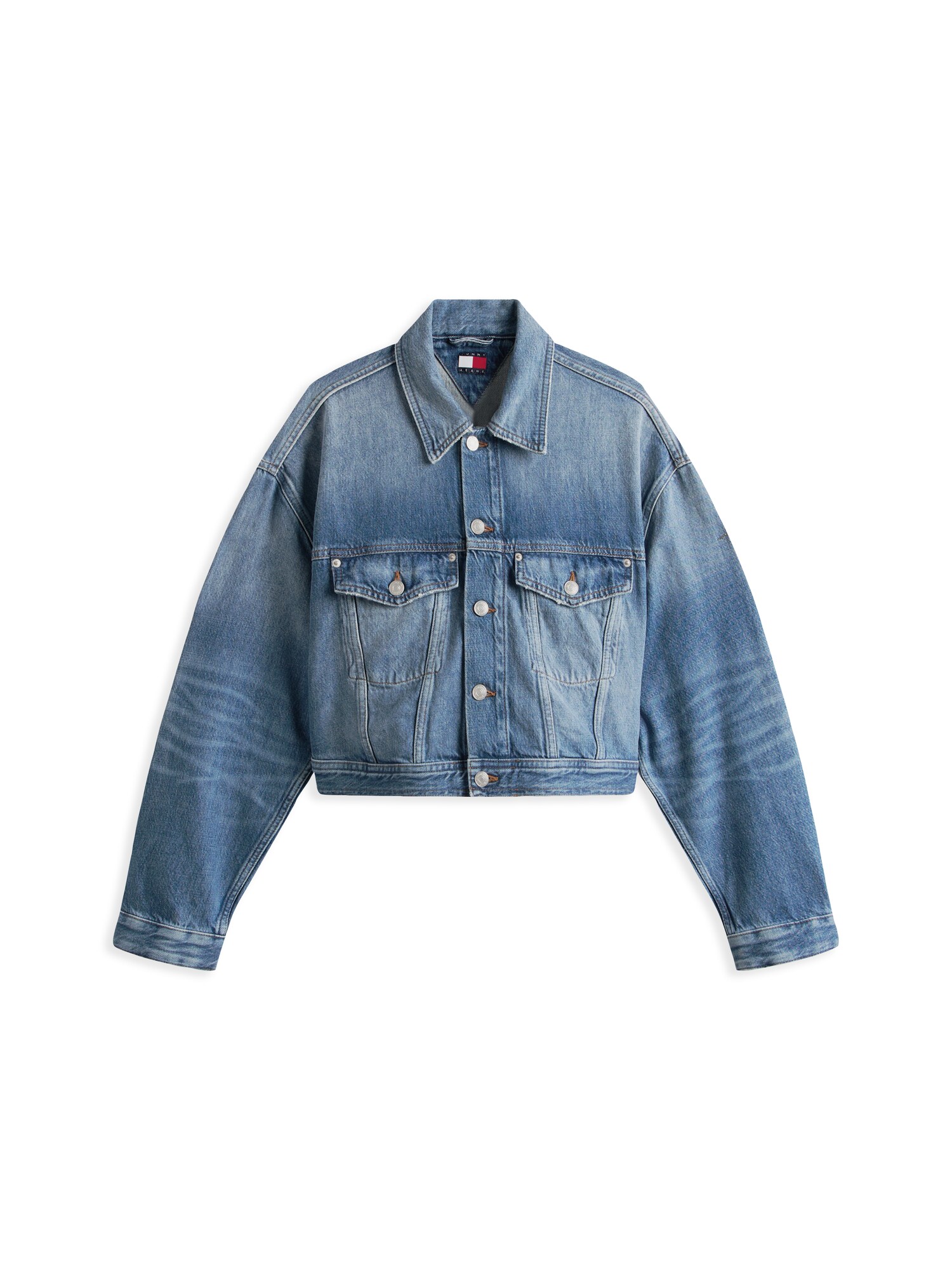 Tommy Jeans Átmeneti dzseki  kék farmer / piros / fekete akciós termékkép 1