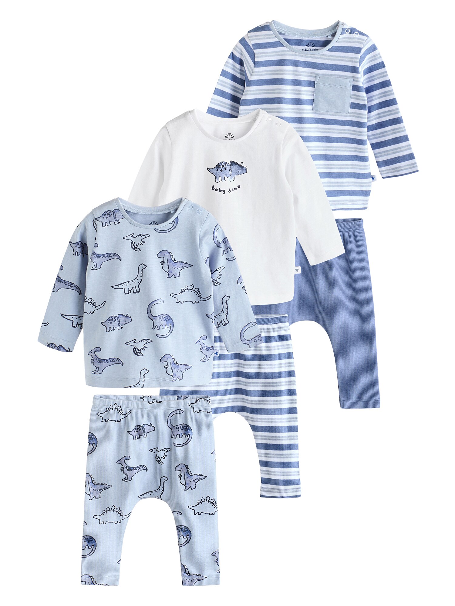 Next Set  bleumarin / albastru pastel / alb