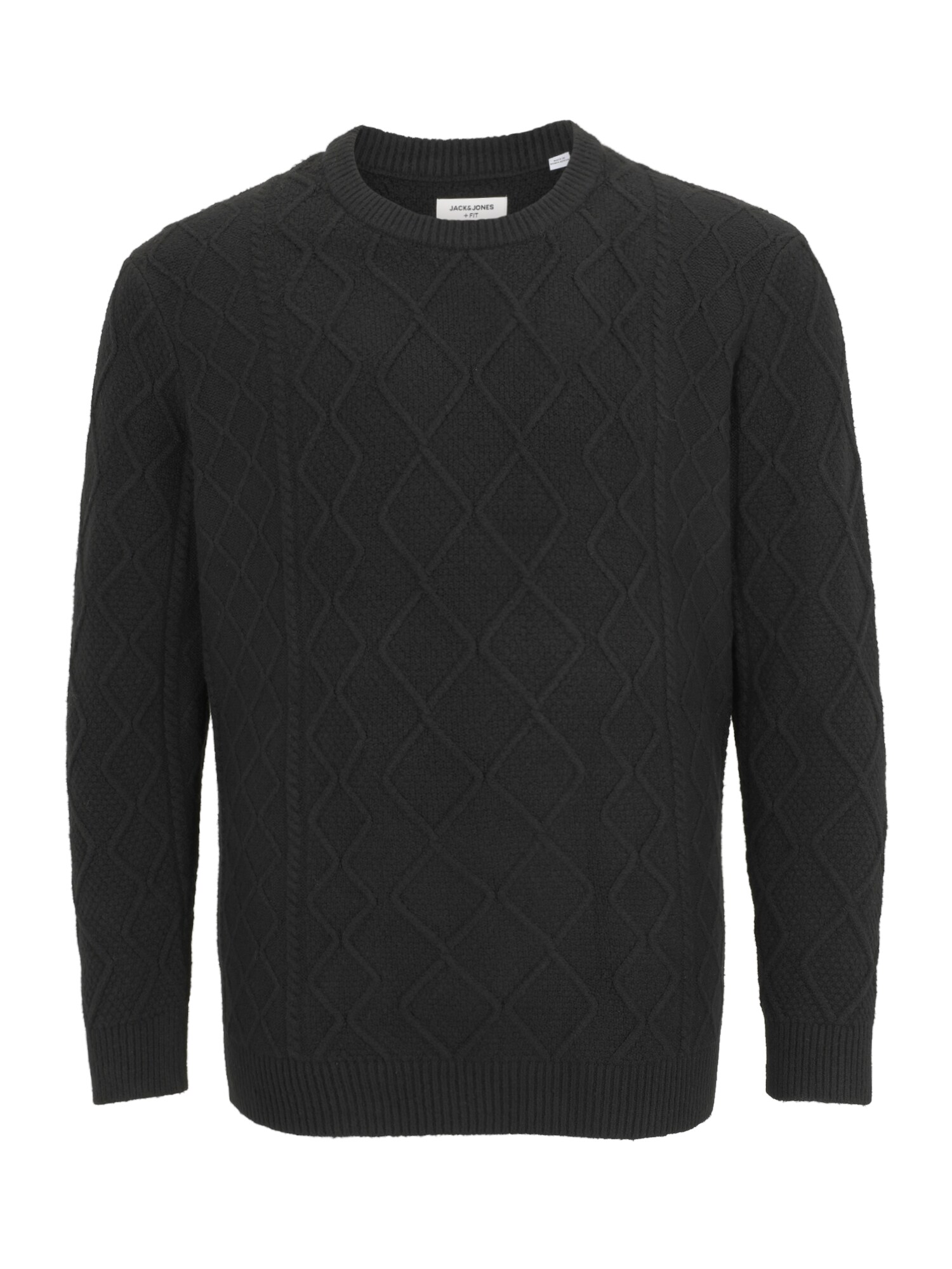 Jack & Jones Plus Pulover JORCAMBRIDGE  negru