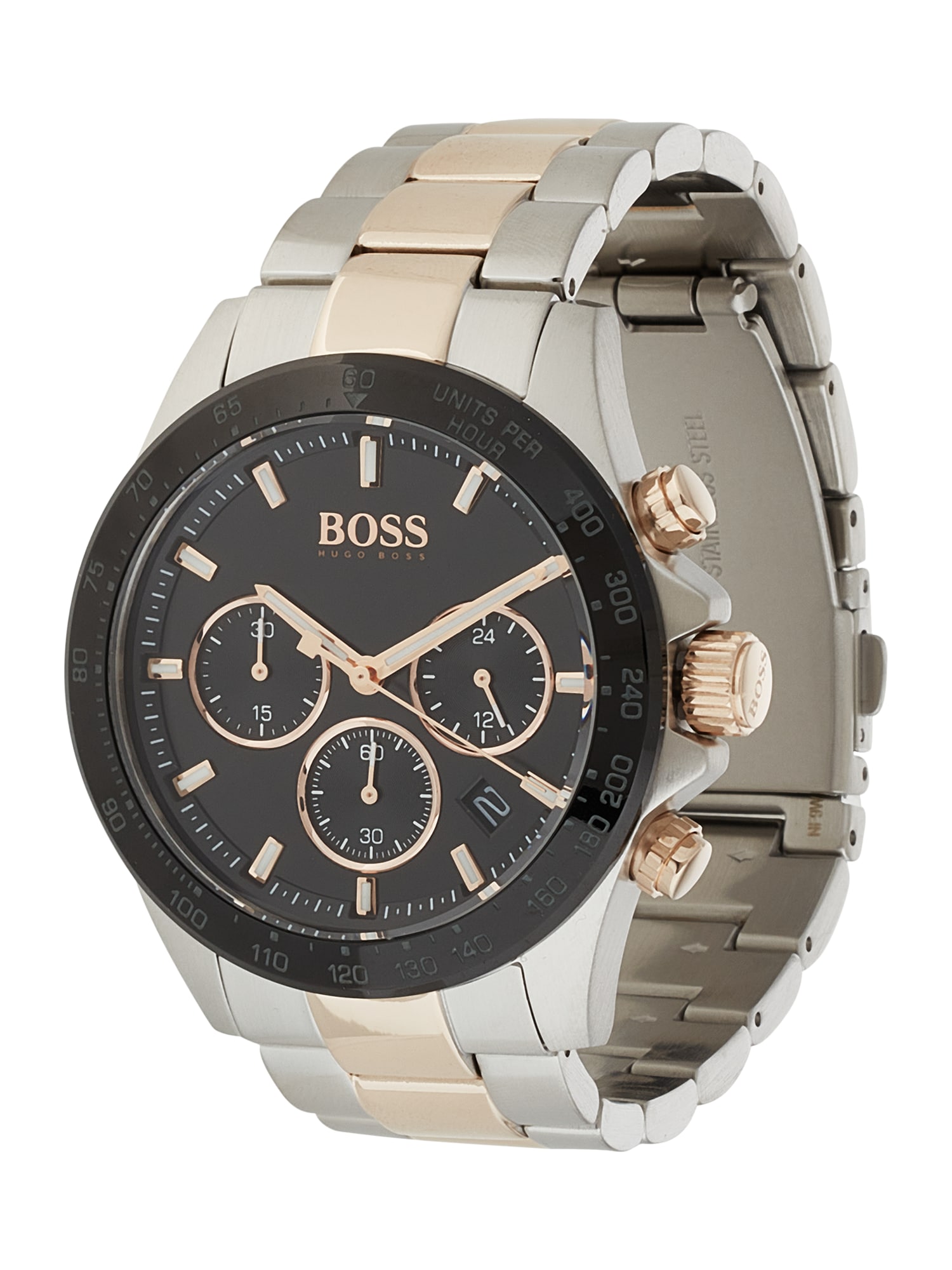 BOSS Black Analoginis (įprasto dizaino) laikrodis 'Hero' auksas / juoda / sidabrinė