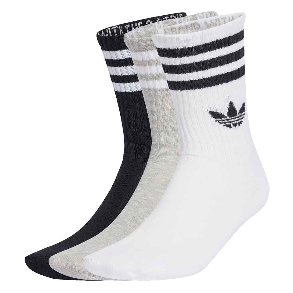 Sockor '3-Stripes Crew 3 Pairs' gråmelerad / svart