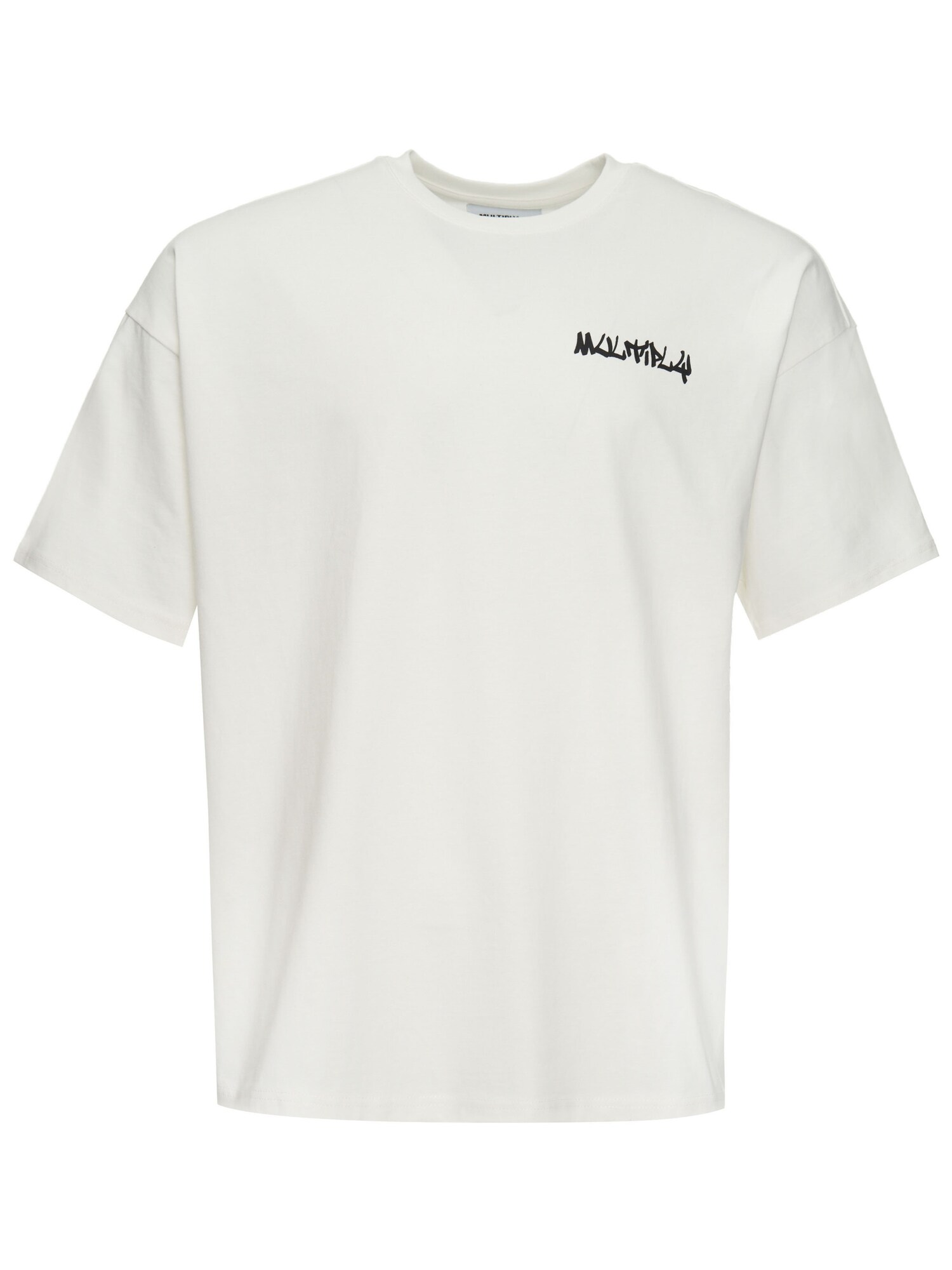 Multiply Apparel Marškinėliai 'Tag' juoda / balta