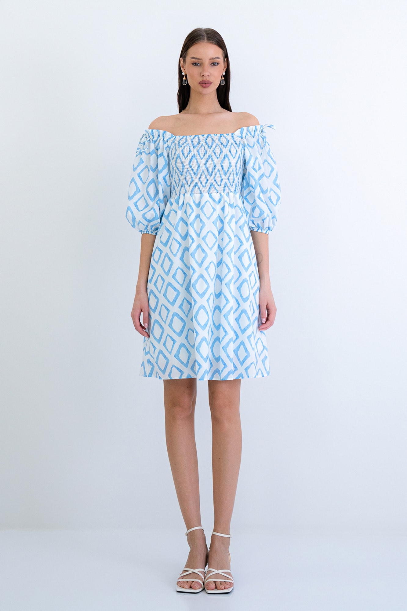 Trend Alaçatı Stili Rochie de vară albastru / alb