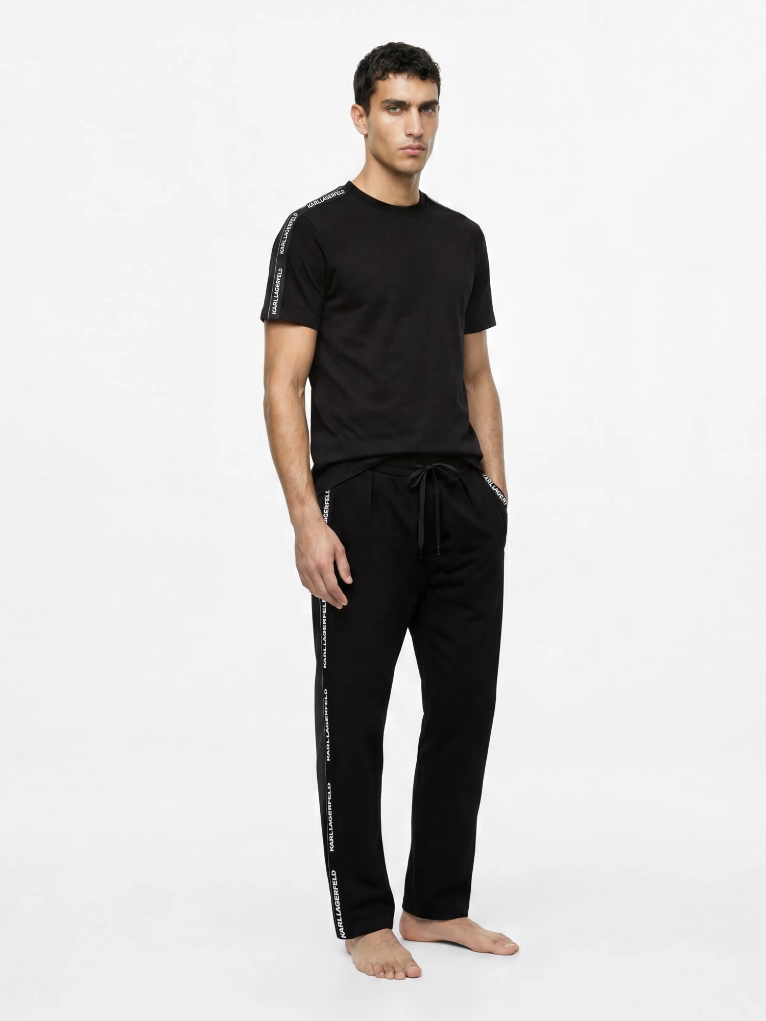 Karl Lagerfeld Pantalón negro / blanco – imagen 8