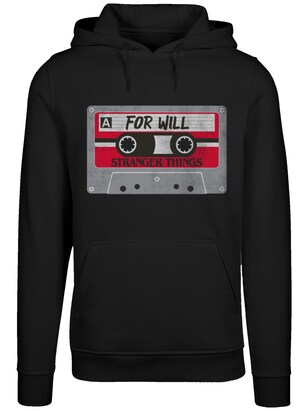 F4NT4STIC Sweatshirt ‘Stranger Things Cassette For Will Netflix TV Series’ Grijs / Rood / Zwart