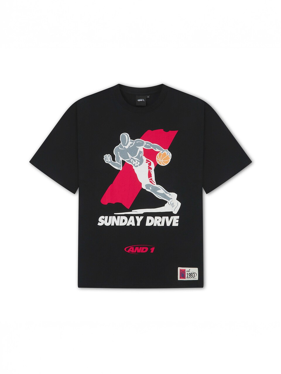 T-shirt 'Core Sunday Drive' grå / röd