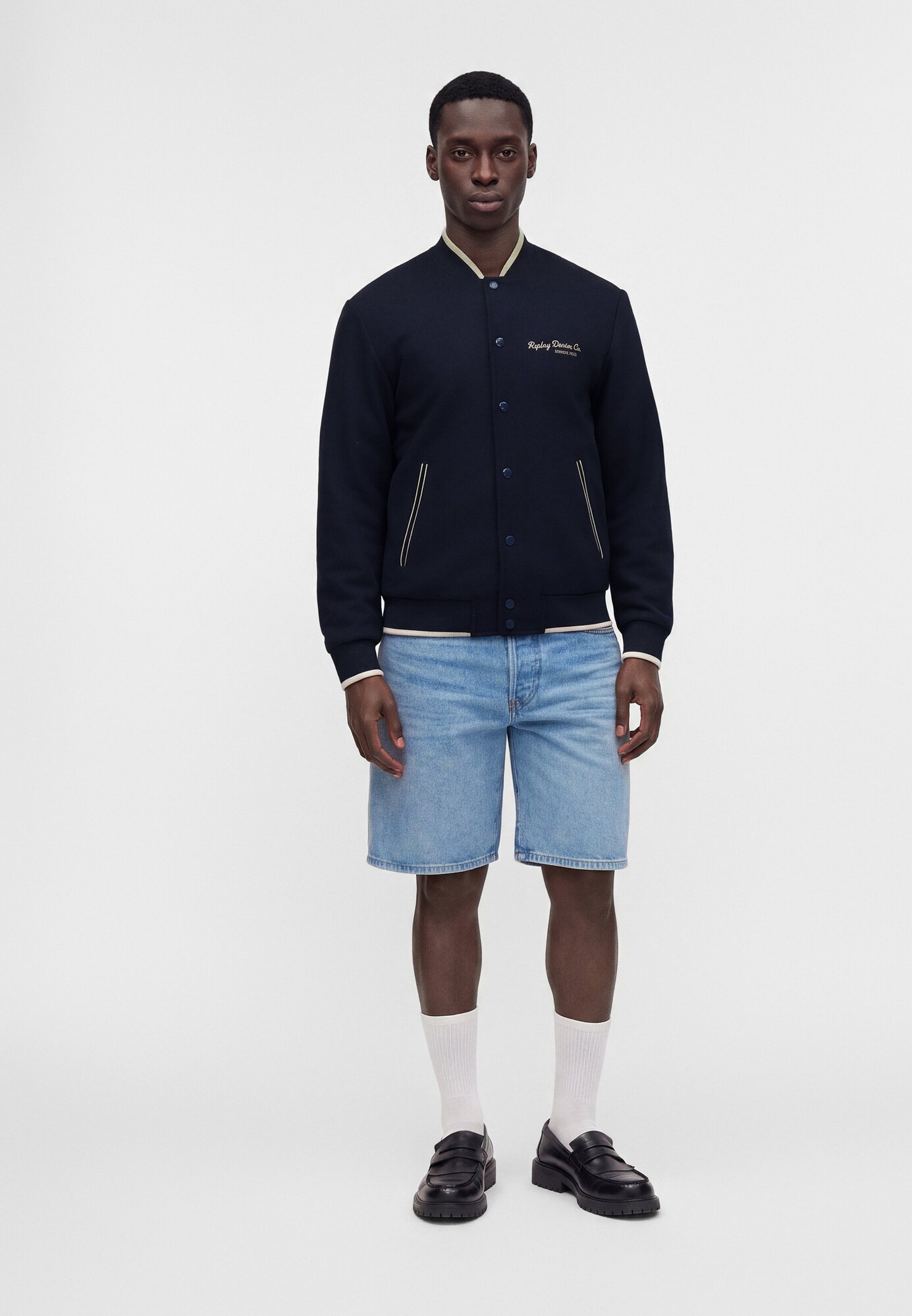 REPLAY Chaqueta de entretiempo crema / navy – imagen 3