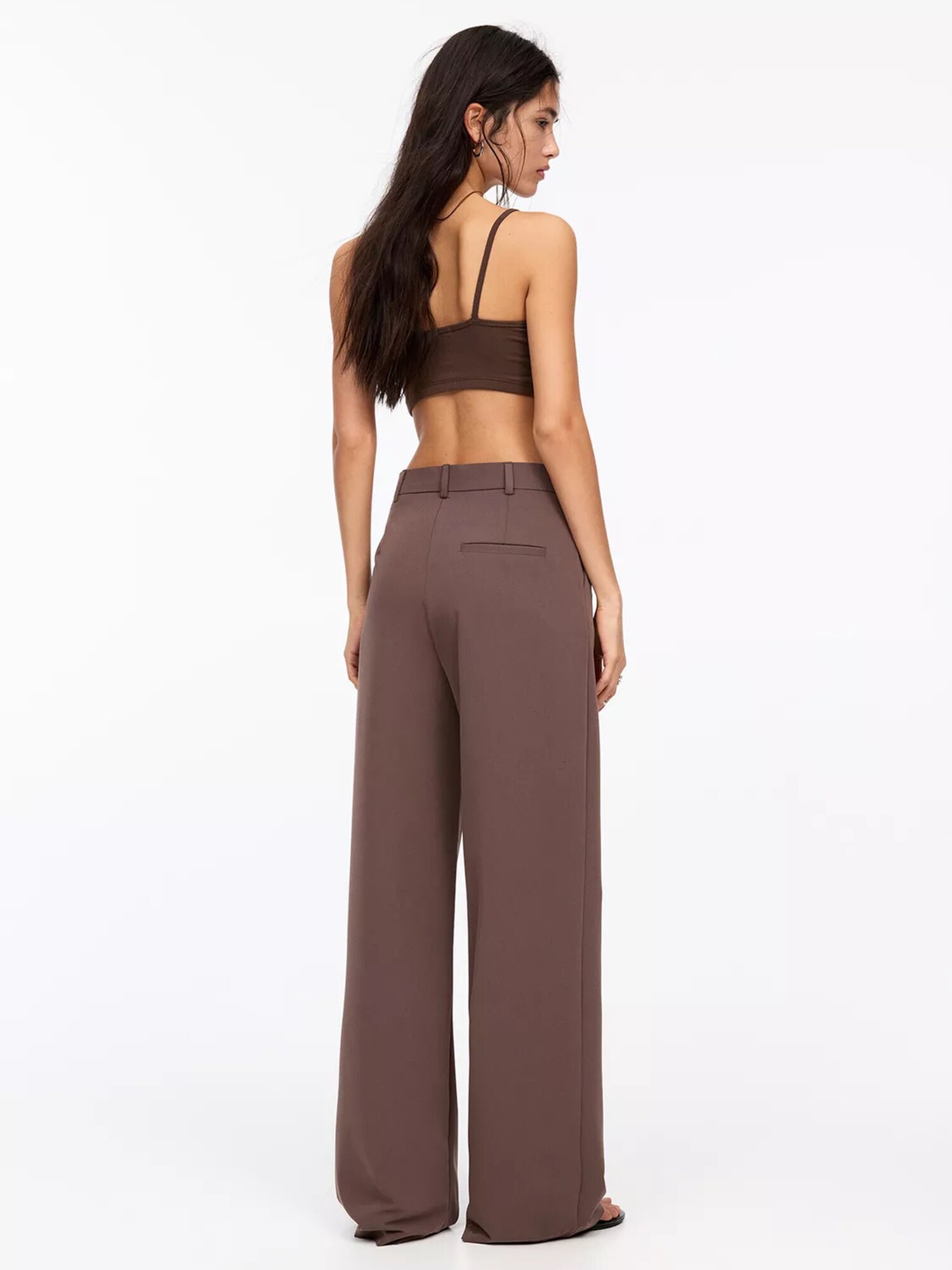Pull&Bear Plisované nohavice čokoládová (obrázok 3)