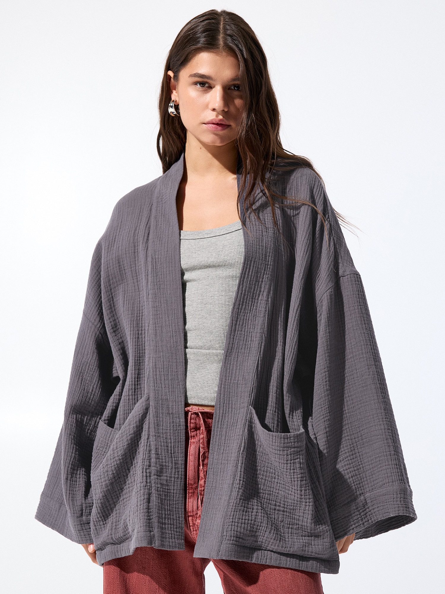 Pull&Bear Kimonó szürke termék 2. képe