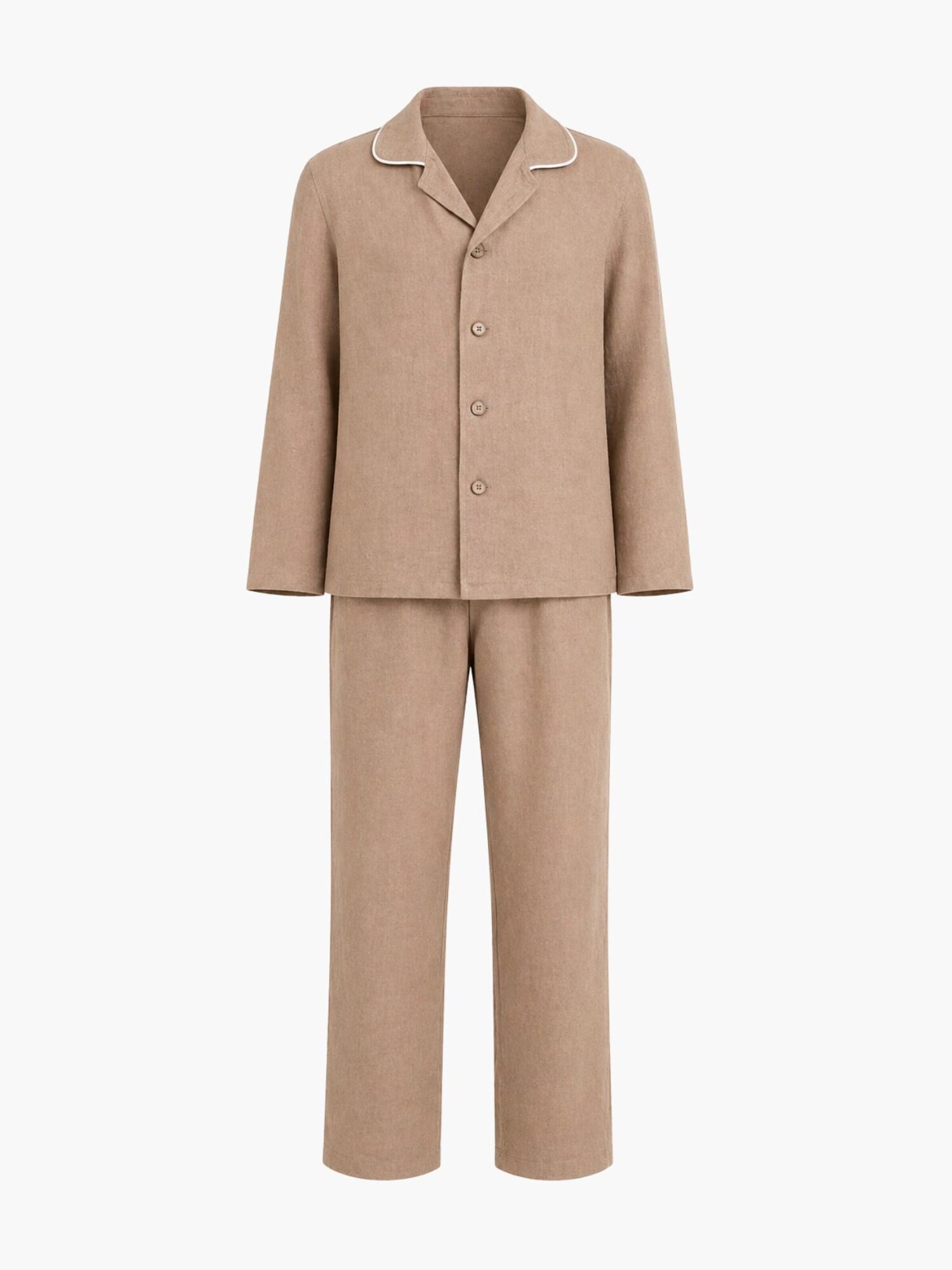 AmourLinen Pijama largo 'Harry'  beige oscuro