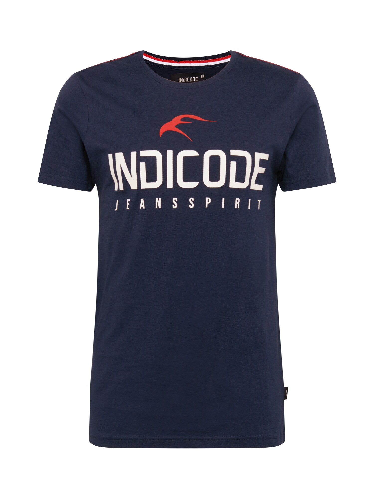 INDICODE JEANS Marškinėliai  tamsiai mėlyna / balta / raudona