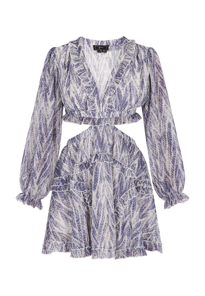 faina Cocktailkleid Damen Größe 38 violettblau / weiß