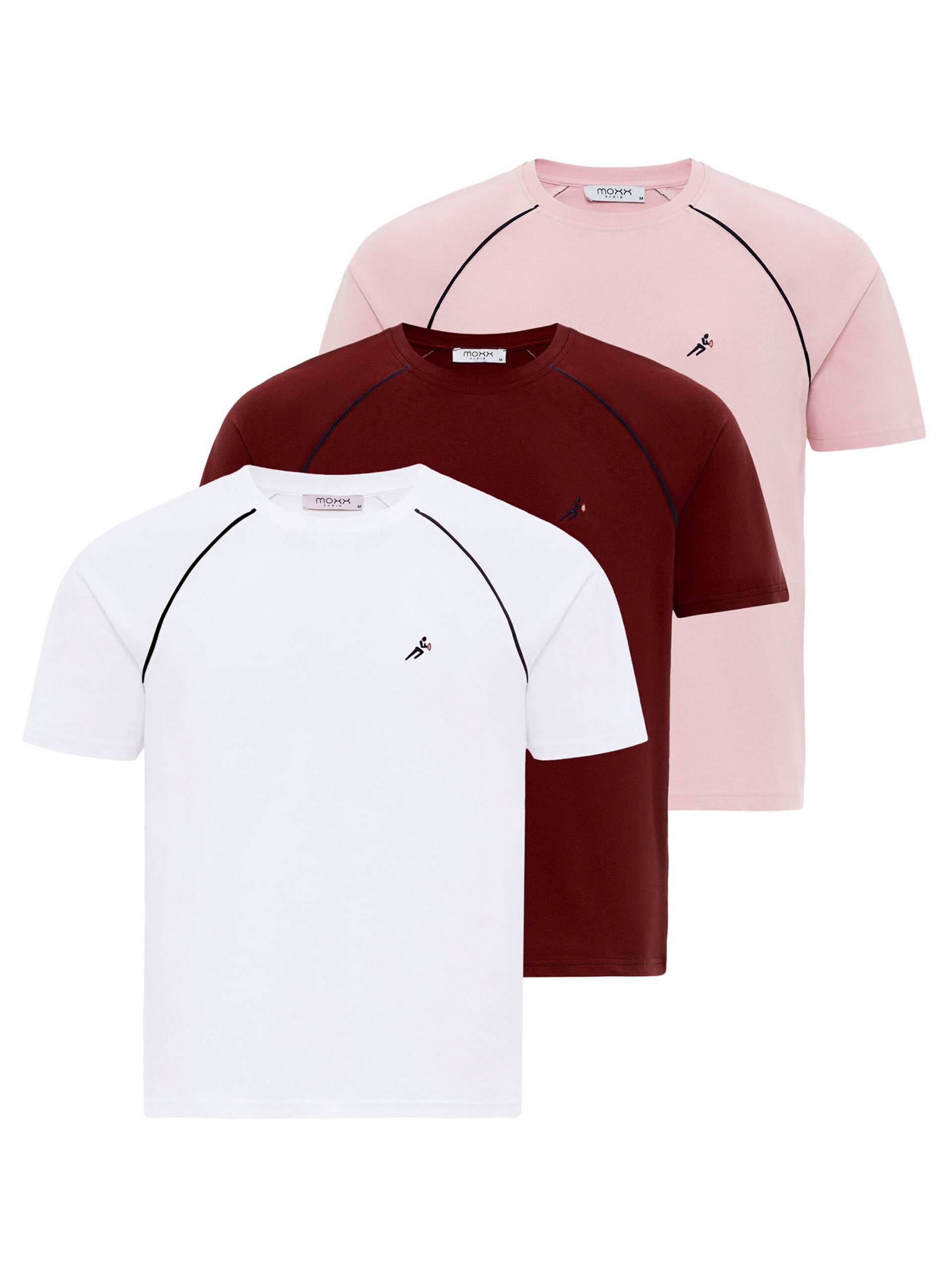 Moxx Paris T-shirt rosa / bordeaux / svart herr