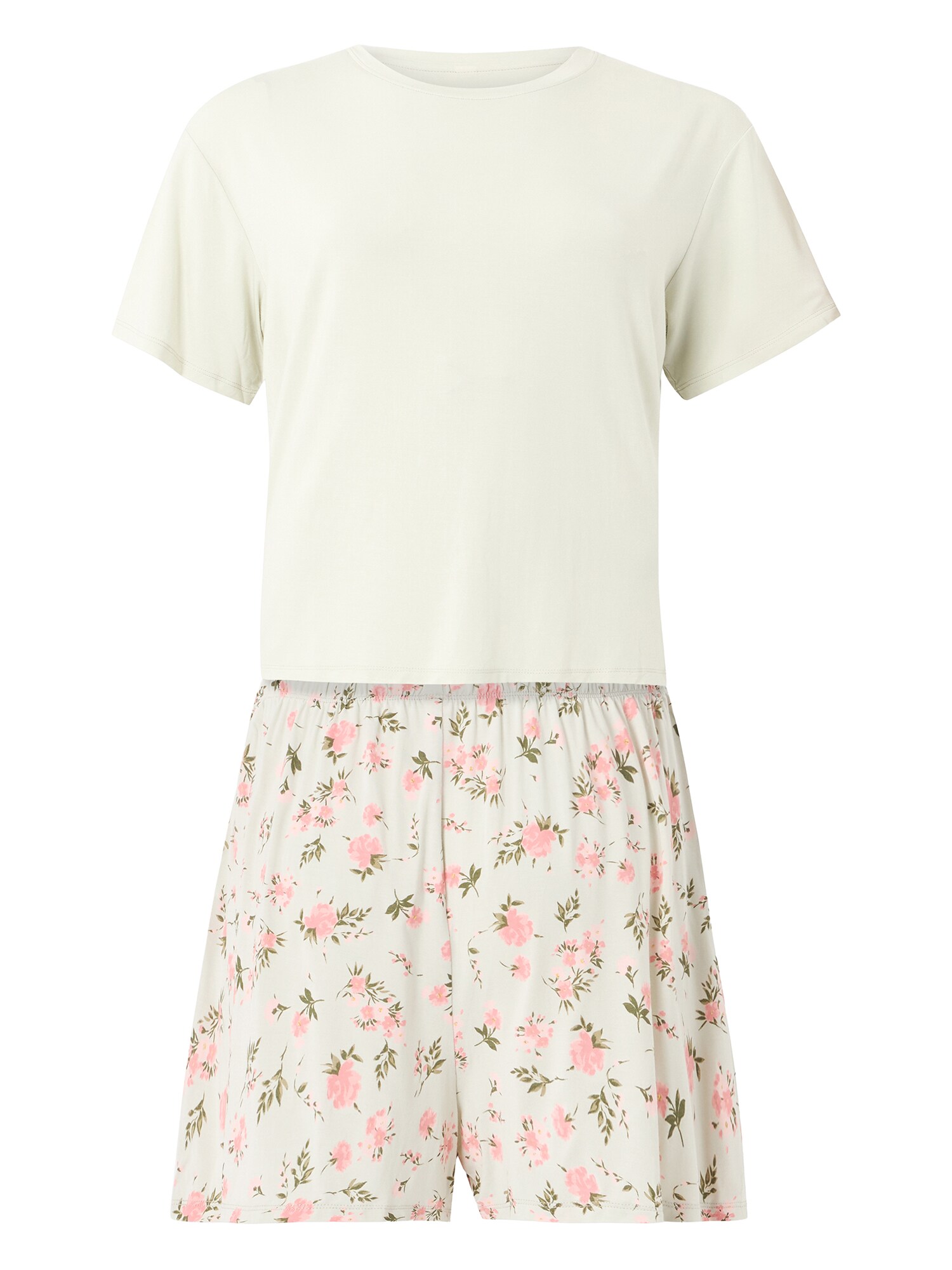 Hunkemöller Pantaloni scurți Daisy verde / verde pastel / roz