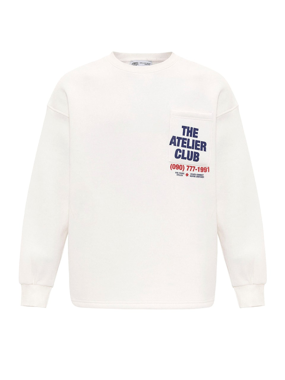 Sweatshirt ecru / mörkblå