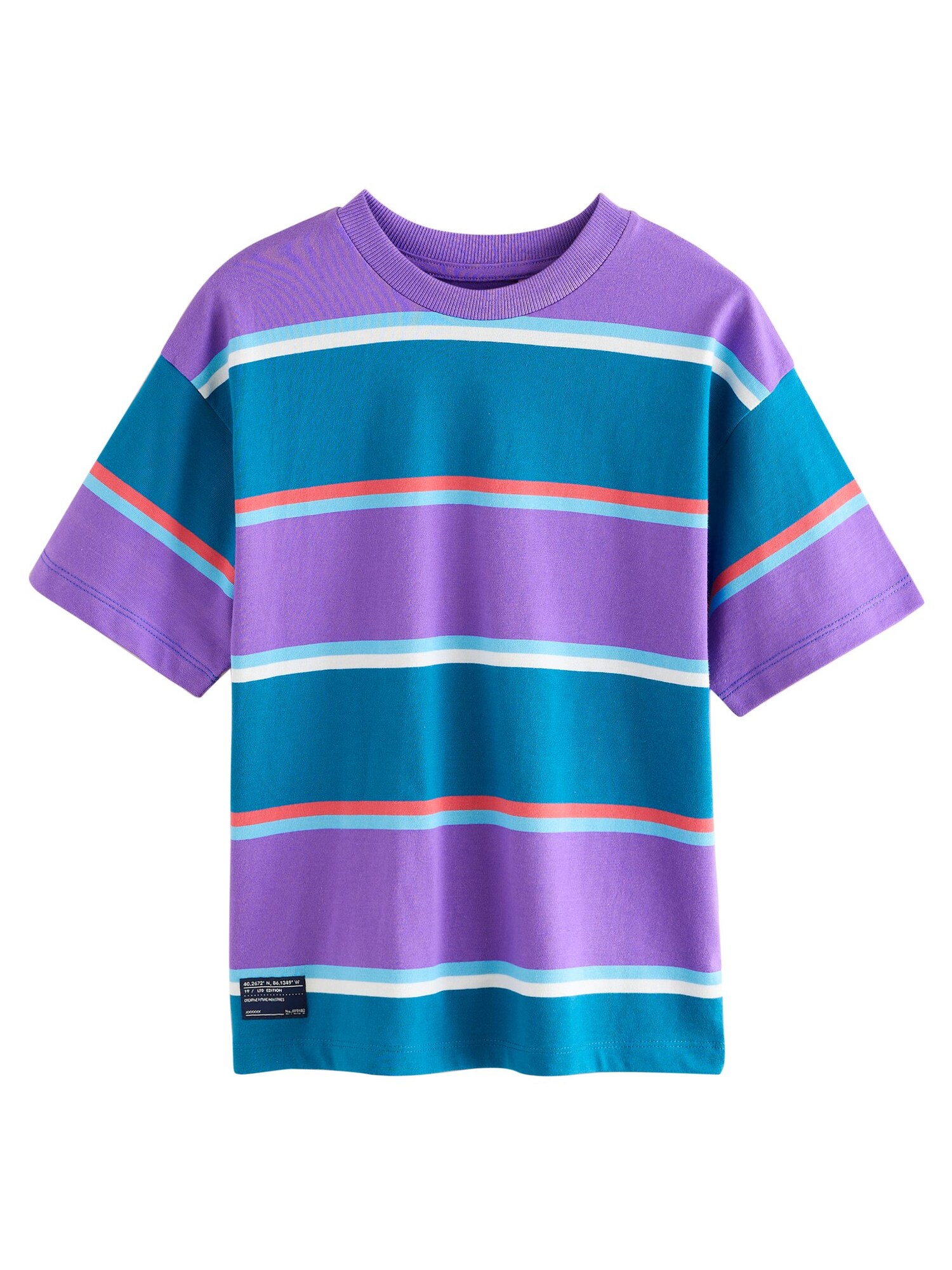 Next Tricou  safir / albastru deschis / mov închis / alb