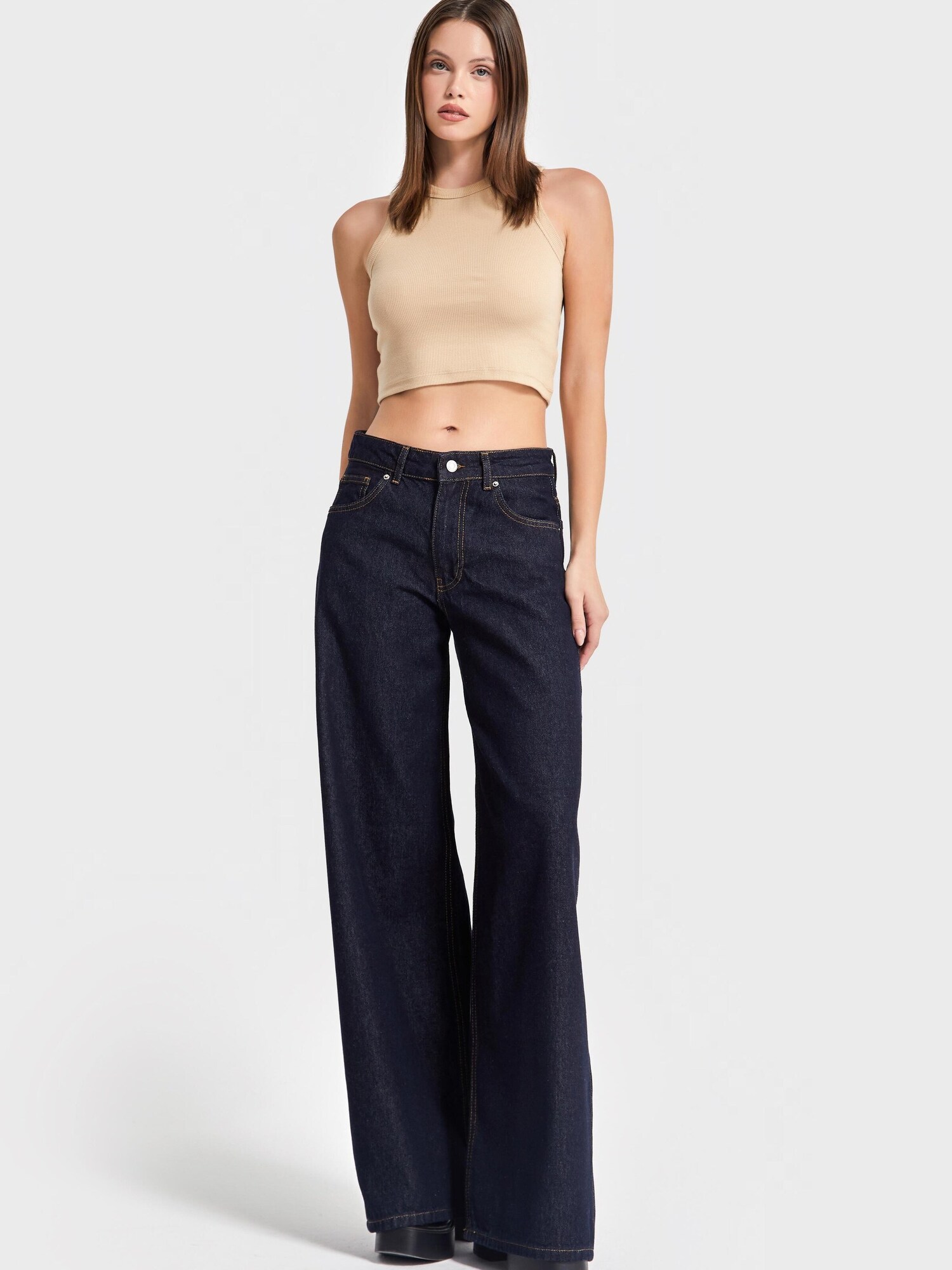 It's Basic Its Basic Jeans Palazzo High Rise Jeans (Lenght 30)
