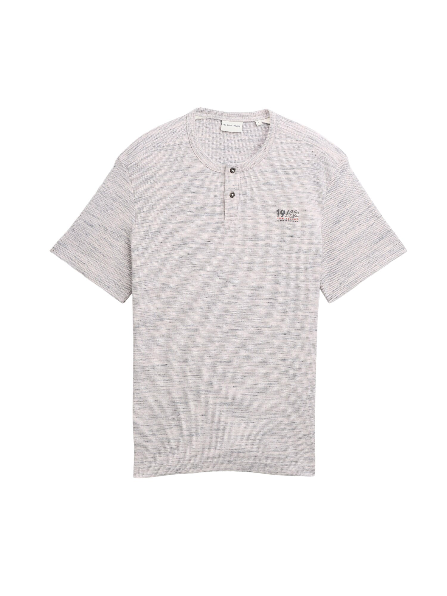 TOM TAILOR Tricou  gri deschis / alb natural