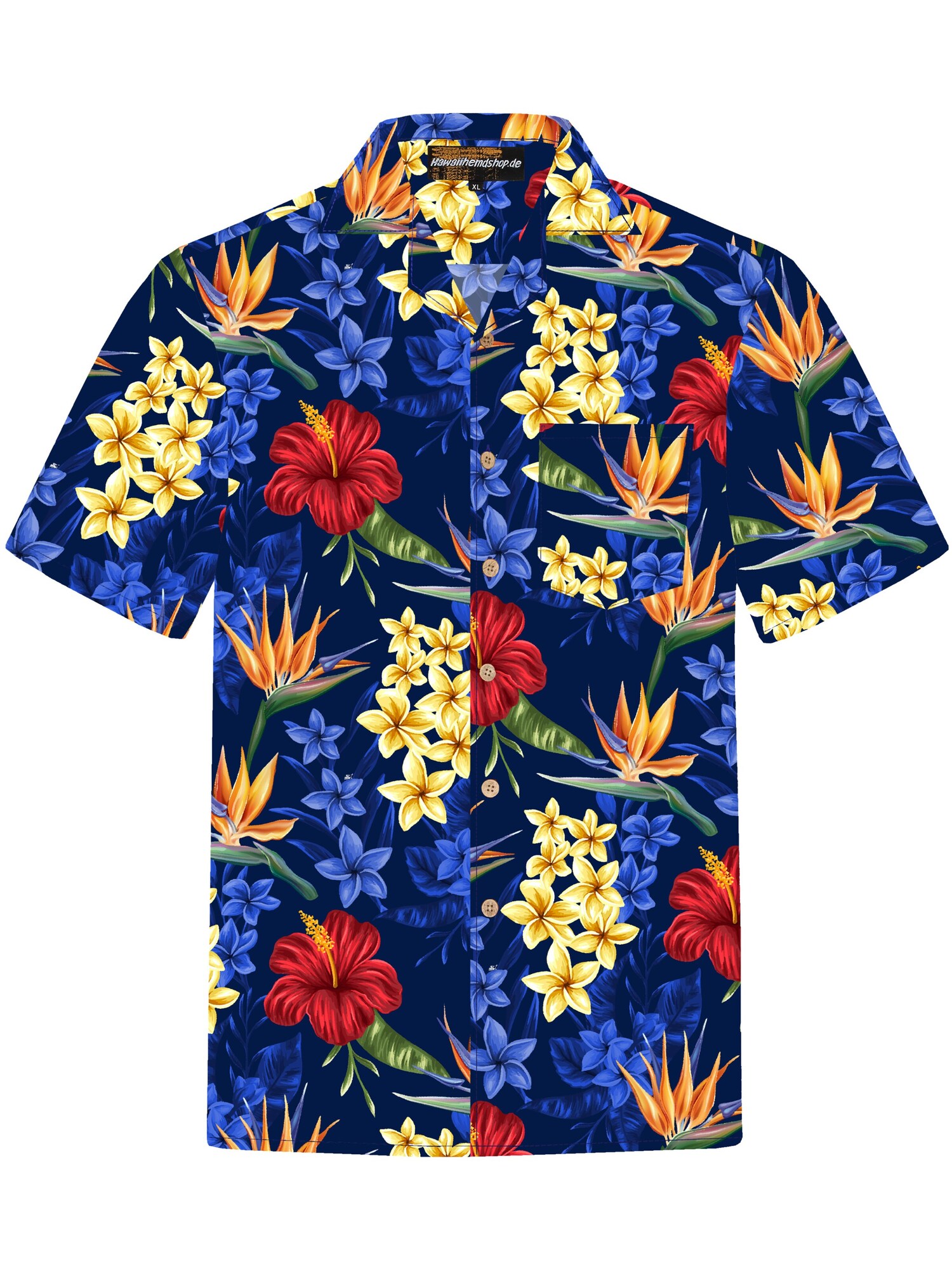Hawaiihemdshop.de Camisa 'Hawaiihemd "Flowerful Summer (blue)"' azul oscuro