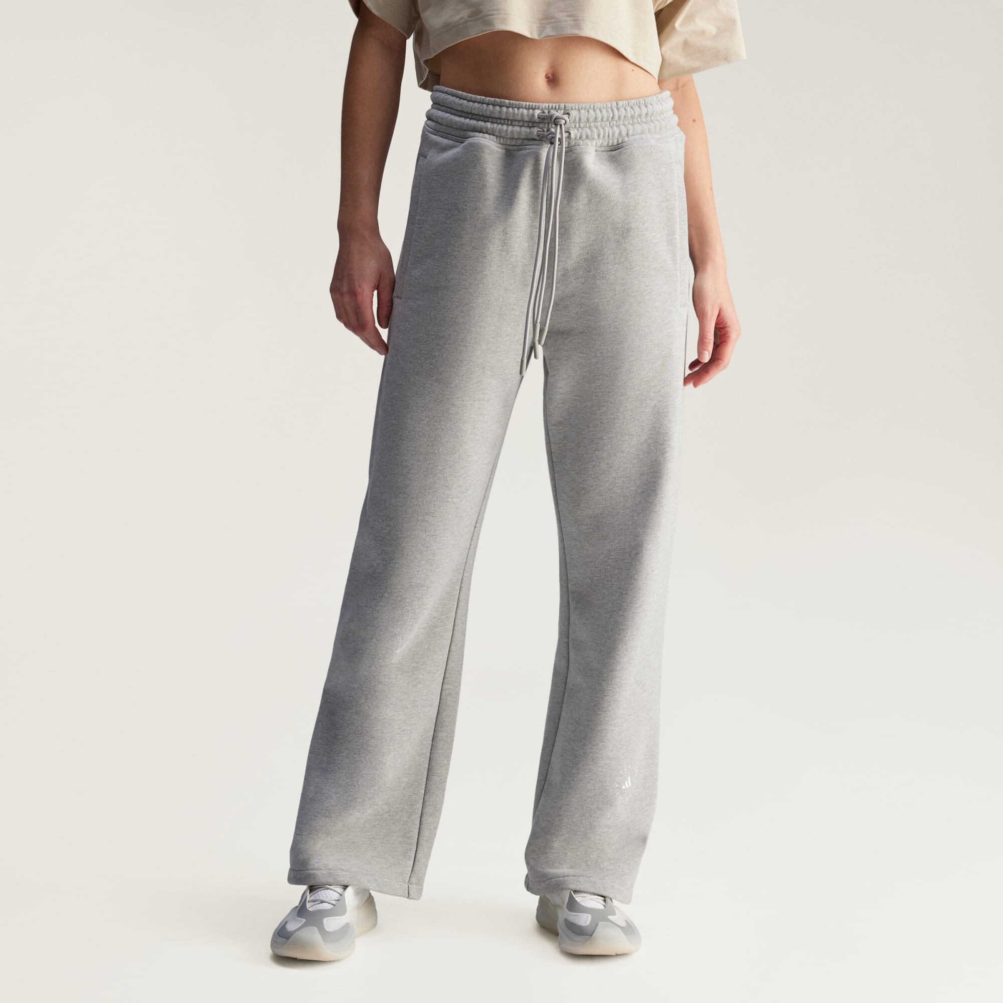 ADIDAS BY STELLA MCCARTNEY Sportnadrágok  szürke melír / piszkosfehér termék 2. képe
