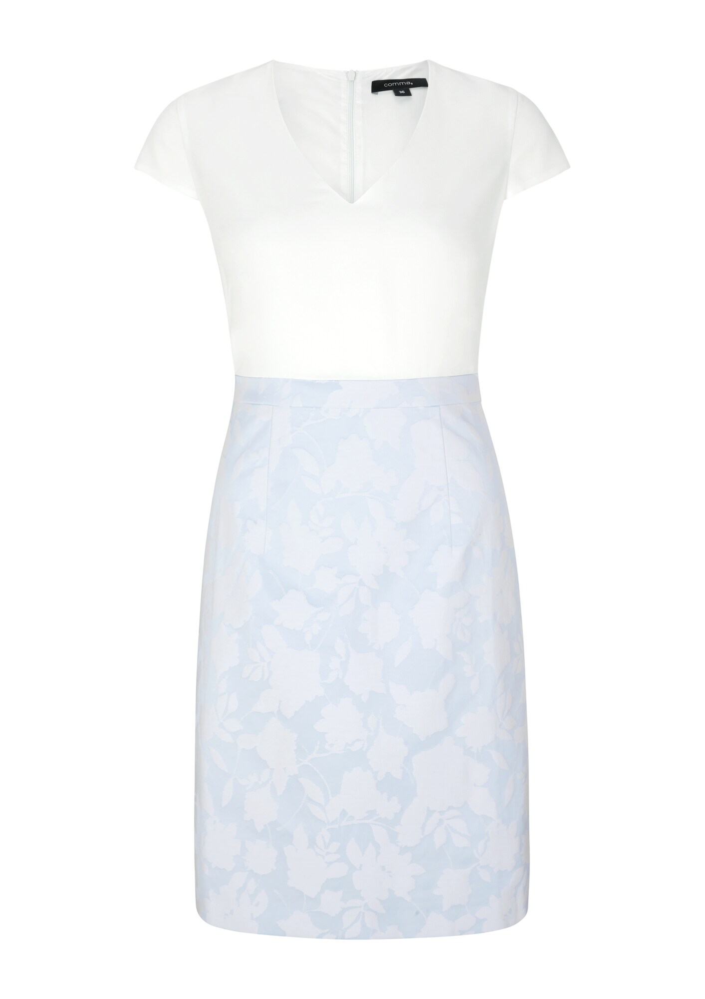 COMMA Trumpa kokteilinė suknelė  balta / šviesiai mėlyna
