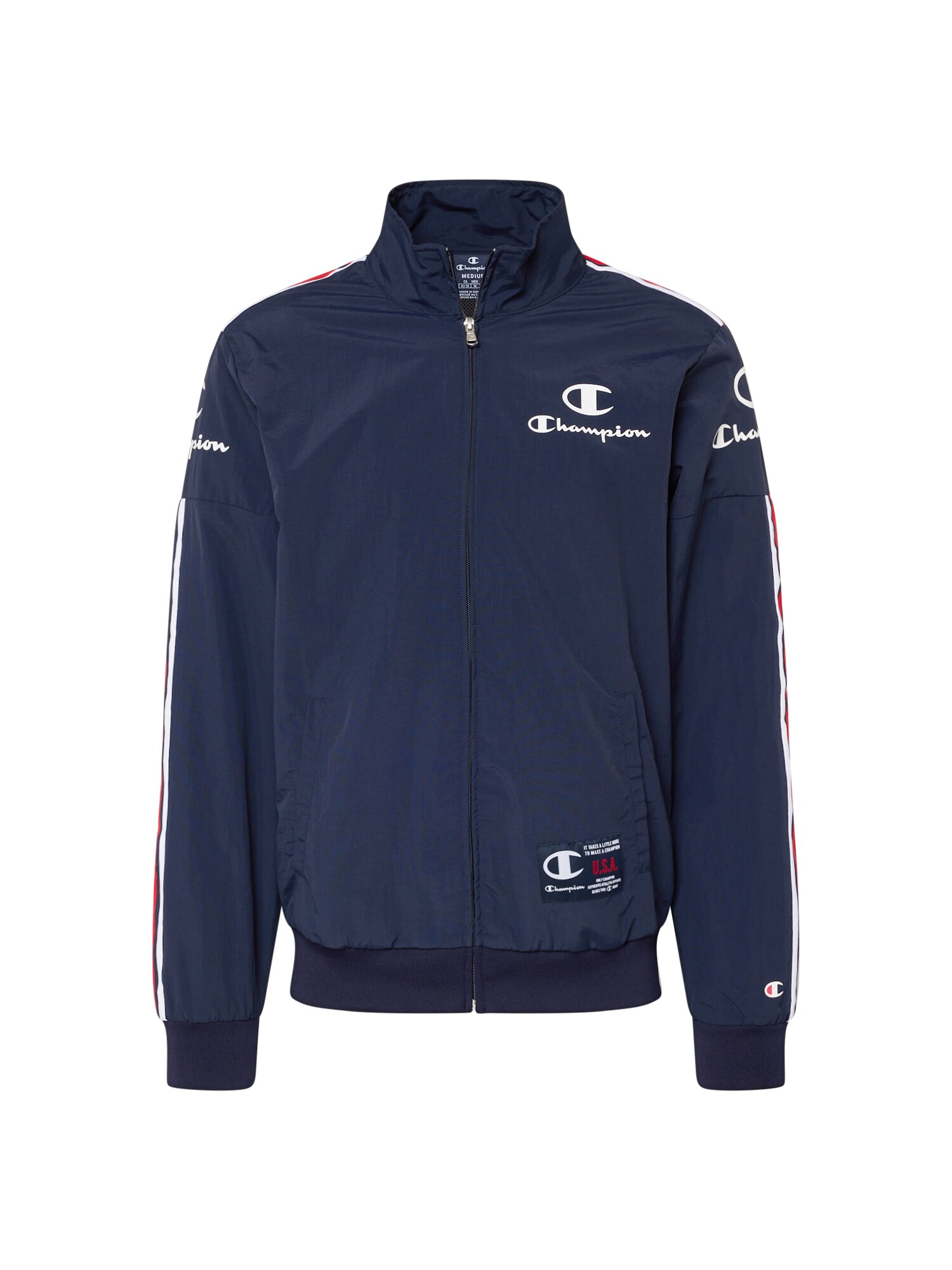 Champion Authentic Athletic Apparel Casaco meia-estação  azul escuro / vermelho / branco