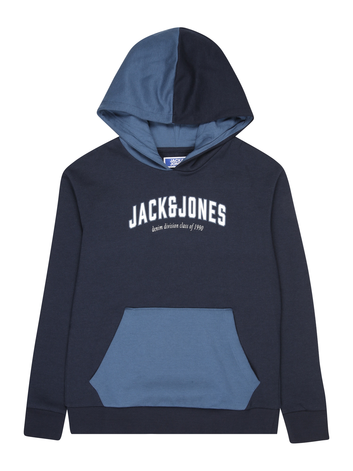 Jack & Jones Junior Суичър 'Division'  нейви синьо / опушено синьо / бяло