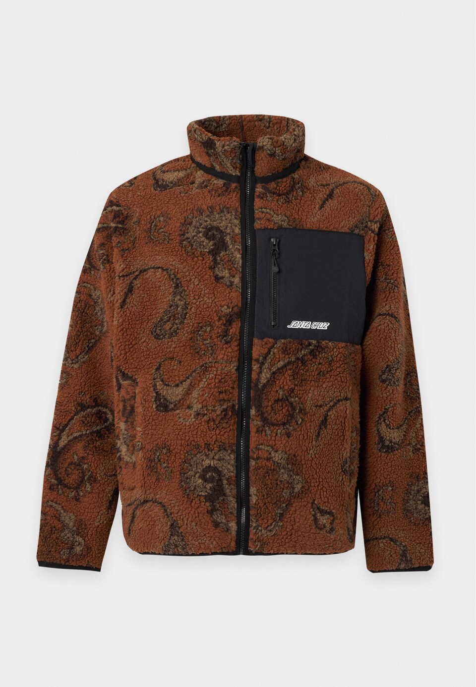 Fleecejacka 'Freestyle' khaki / roströd