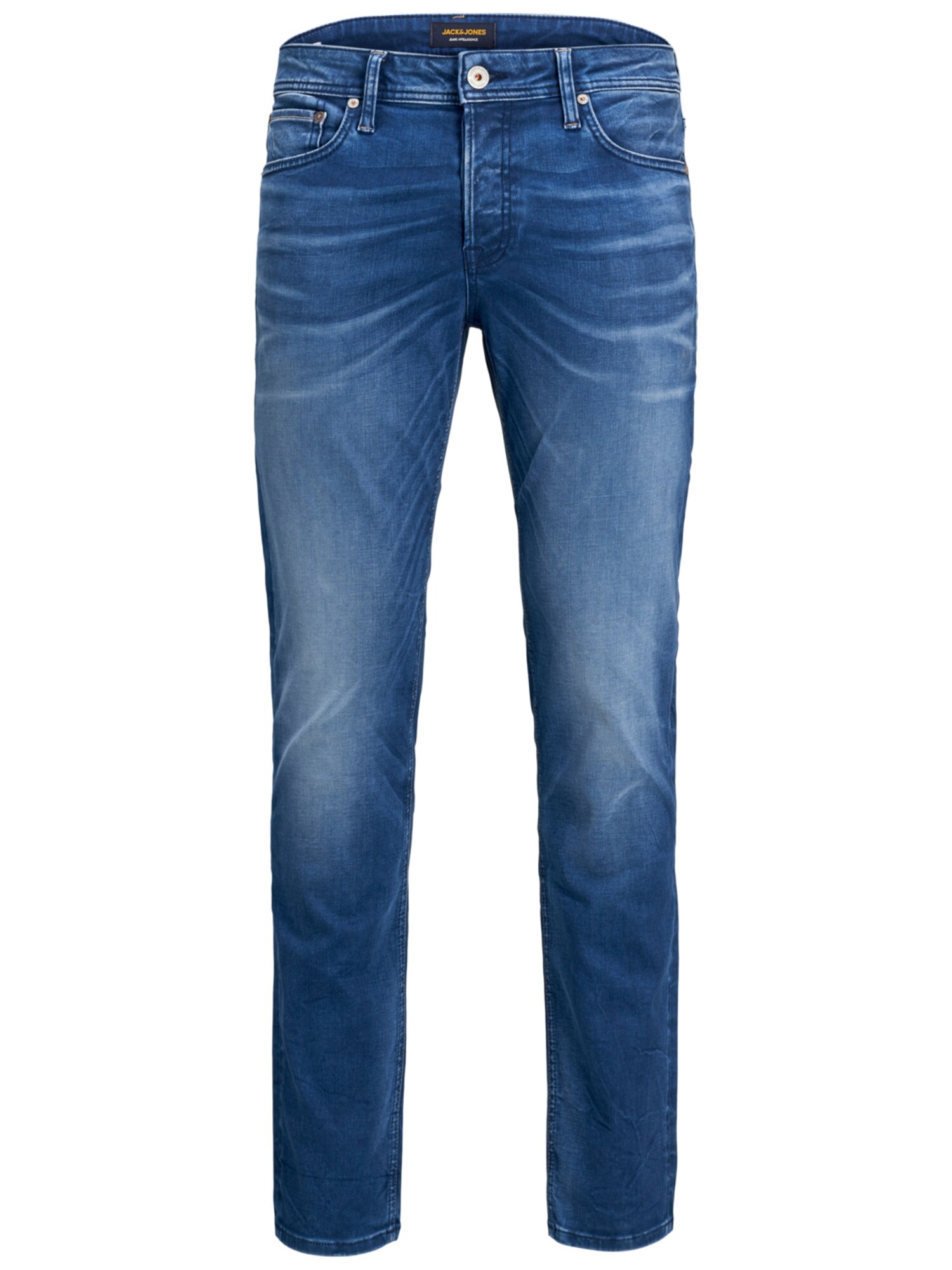 JACK & JONES Džínsy 'Tim'  modrá denim / hnedá