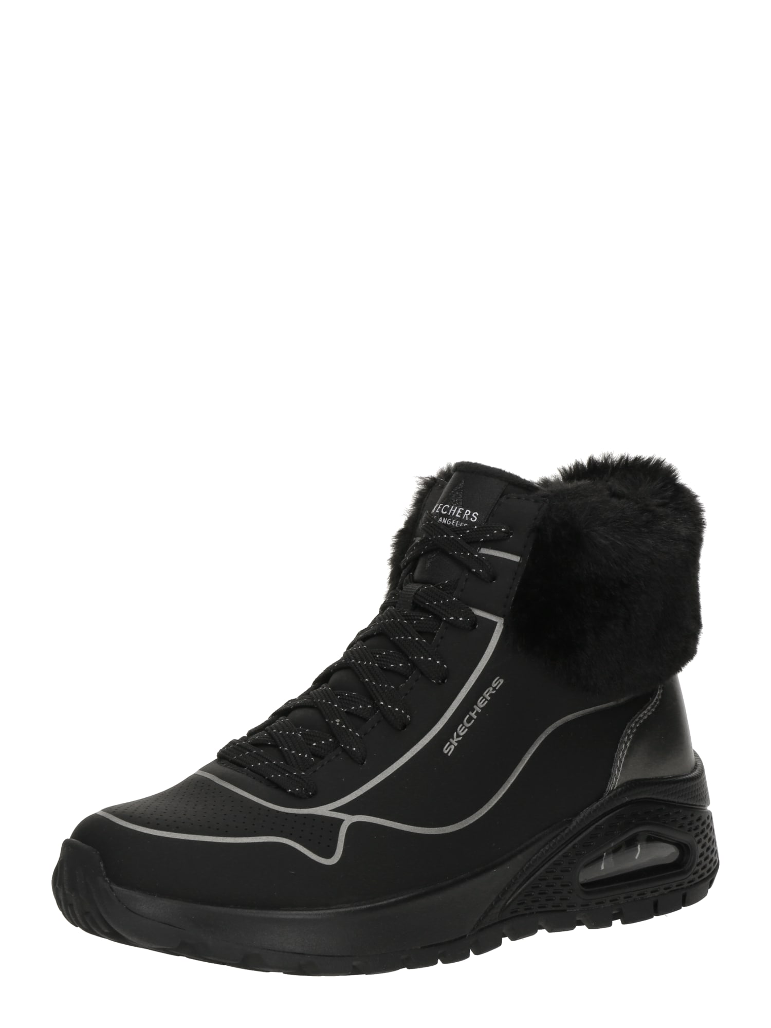 SKECHERS Fűzős rövid szárú csizmák 'Uno'  szürke / fekete akciós termékkép 1