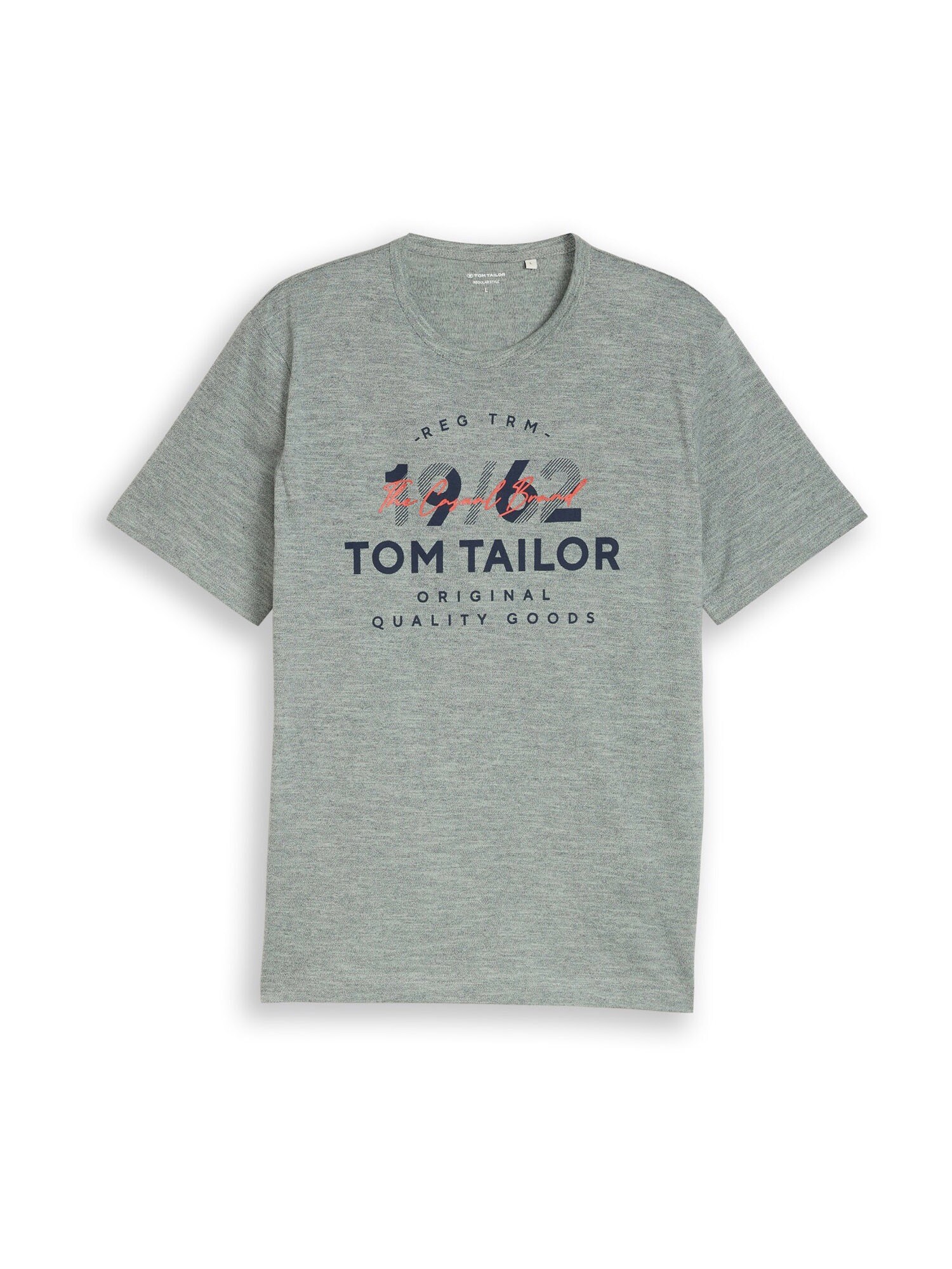 TOM TAILOR Tricou  bleumarin / verde pastel / corai