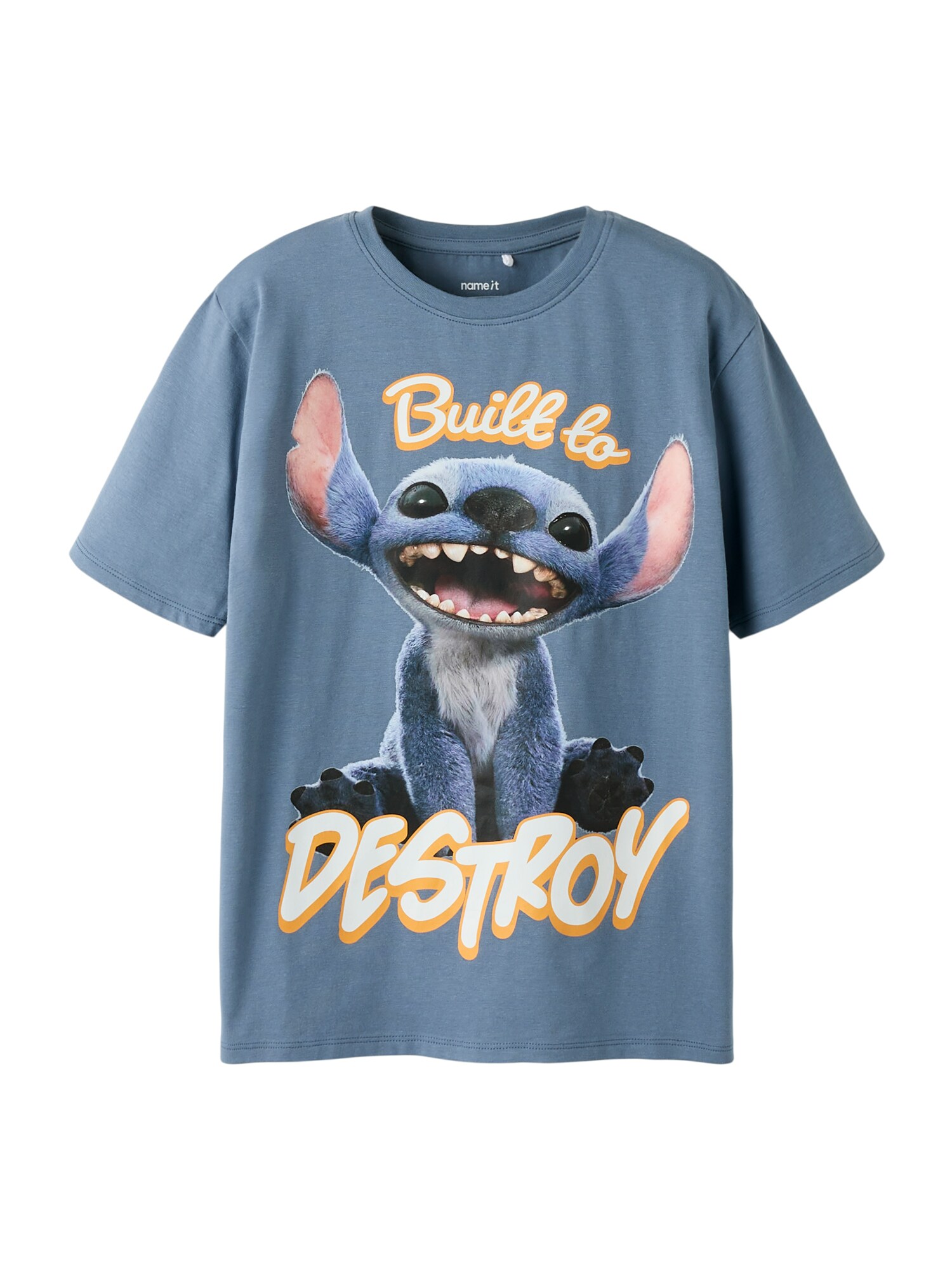 NAME IT Tricou 'NKMNILA STITCH'  albastru porumbel / portocaliu / roz / alb