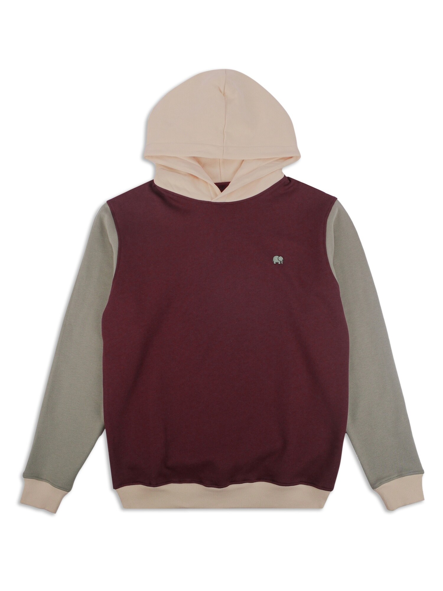Trendsplant Bluză de molton  crem / verde jad / roșu bordeaux