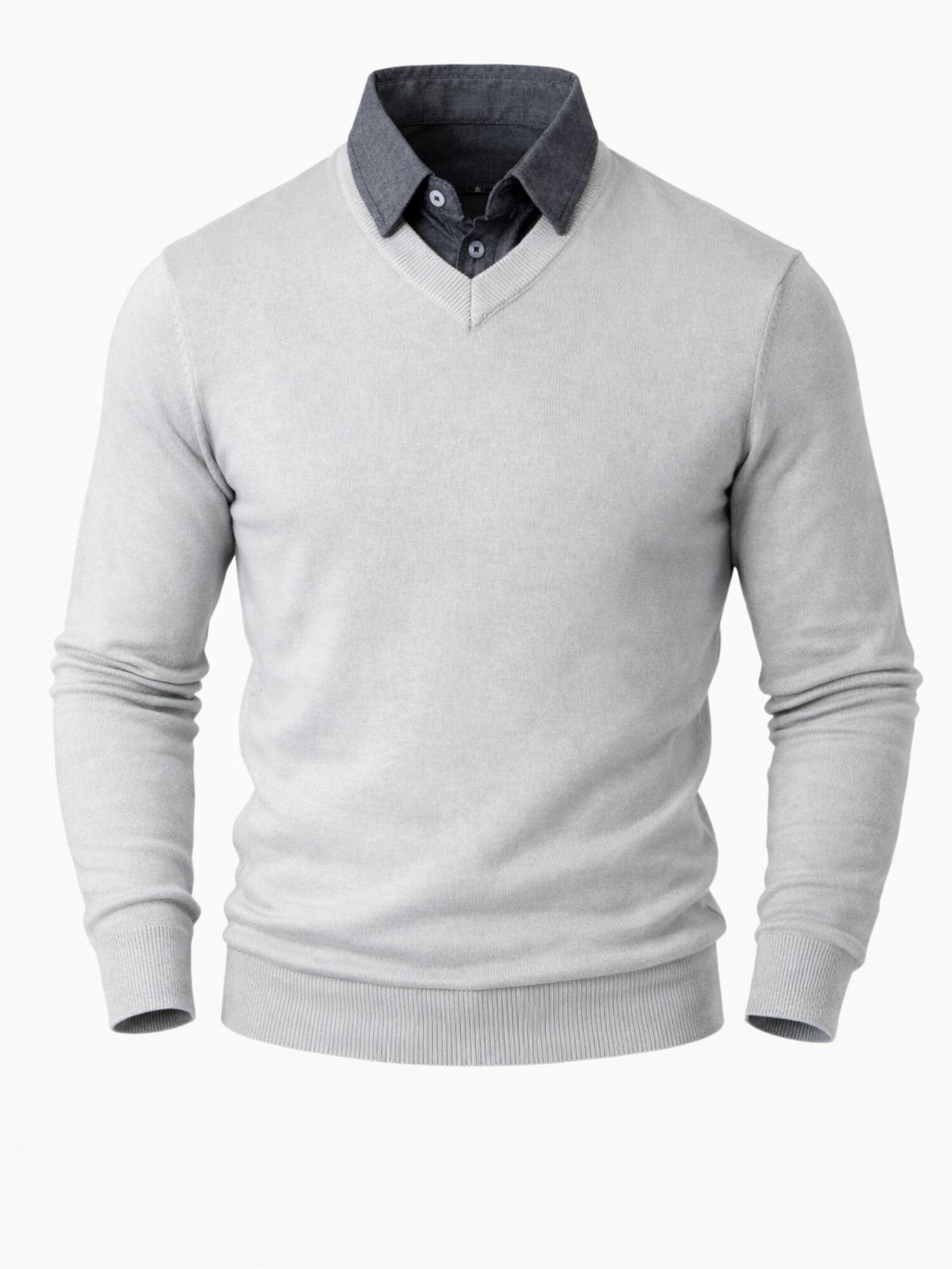 PANTONECLO Jersey 'Pantoneclo Men’s Mock Sweater'  gris claro
