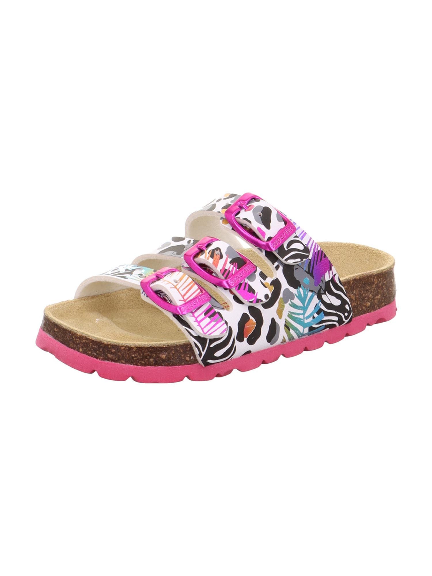 SUPERFIT Sandale  gri / roz / negru / alb