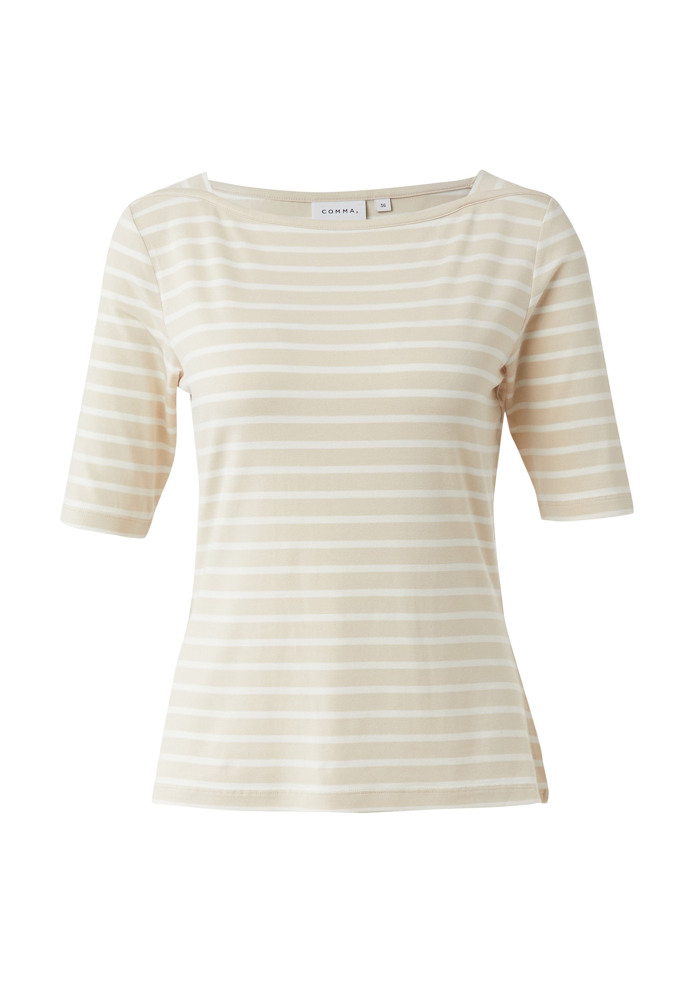 COMMA Tricou  alb kitt / alb murdar