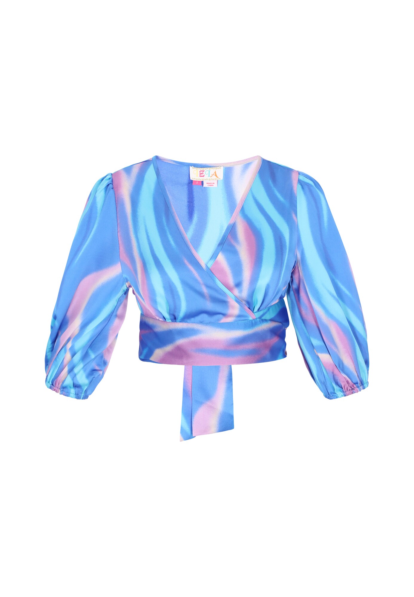 IZIA Blusa 'Festival' azul / azul claro / rosa