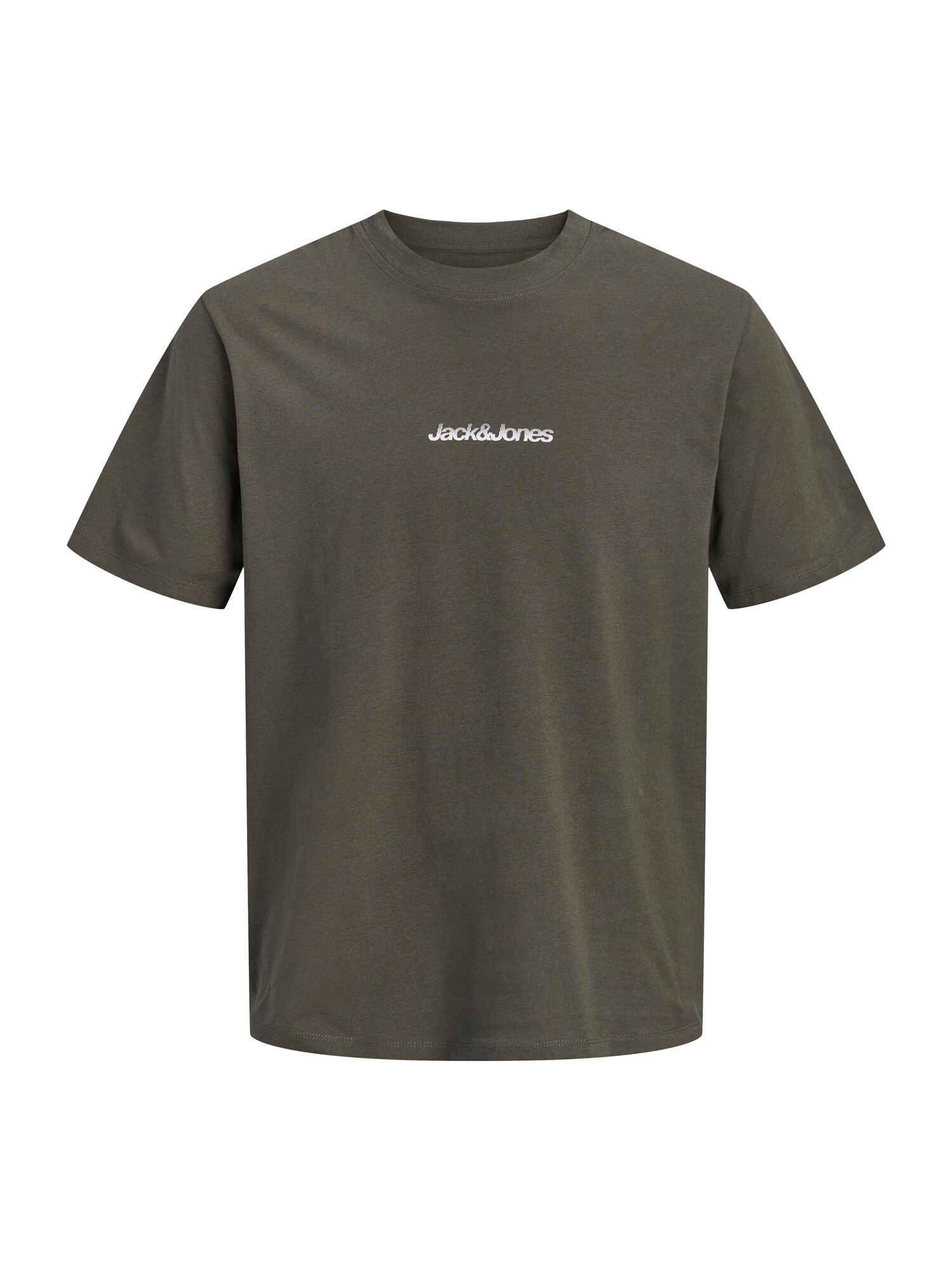 Jack & Jones Plus Tričko 'JCOECHO'  čokoládová / svetlosivá / biela