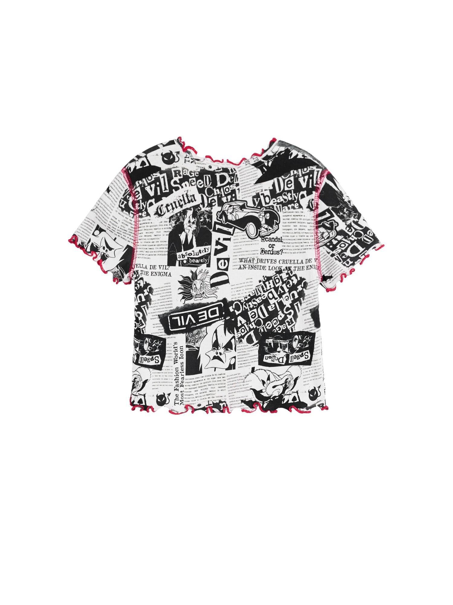 Desigual Tricou Cruella Disney roșu / negru / alb