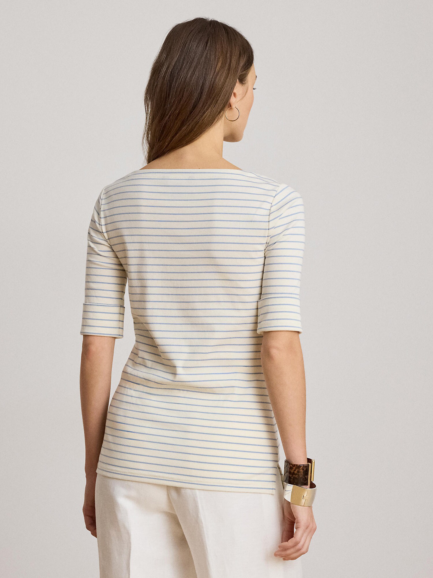 Lauren Ralph Lauren Camiseta  crema / azul claro – imagen 3