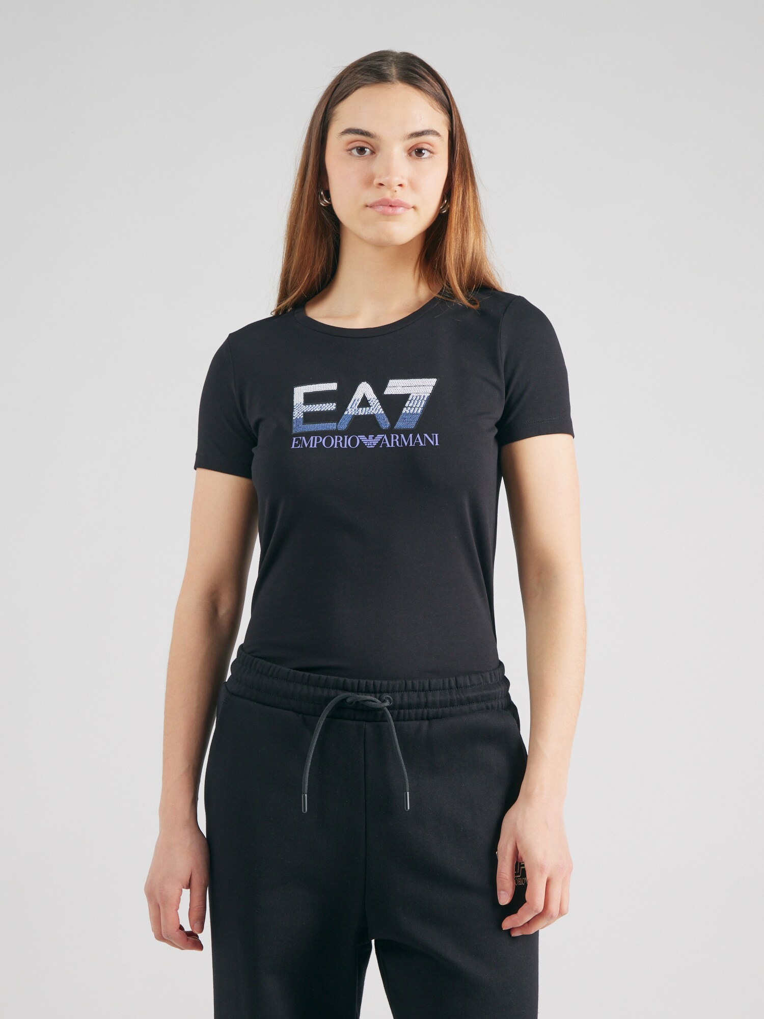 EA7 Emporio Armani Póló  opál / világoskék / fekete termék 2. képe