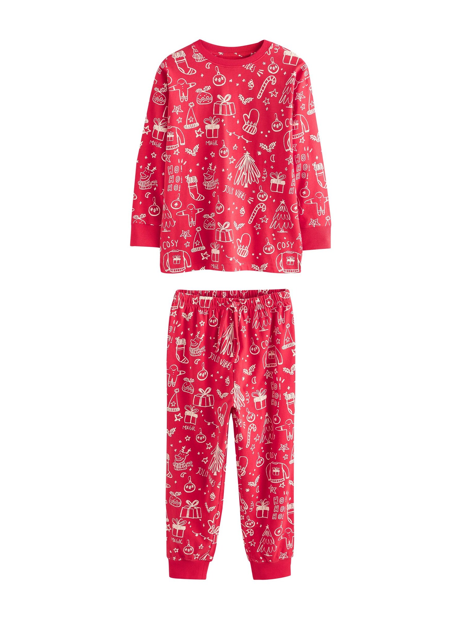 Next Pijamale Familien roșu / alb