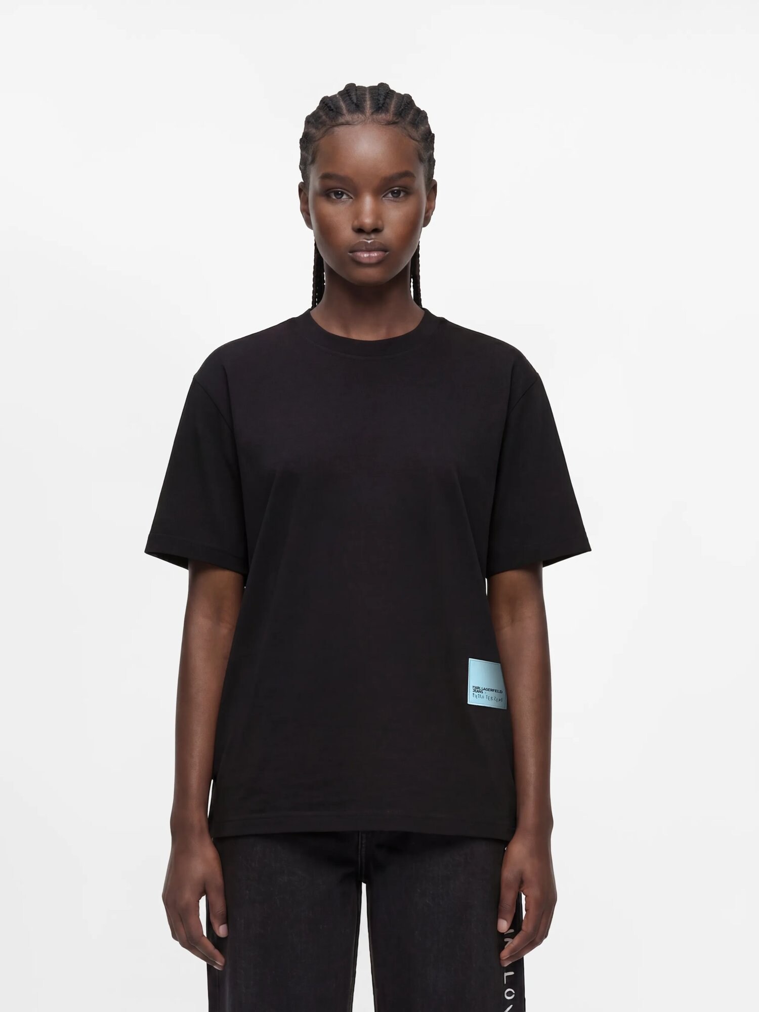 KARL LAGERFELD JEANS Camiseta 'KLJ x Pietro Terzini'  negro / blanco – imagen 4