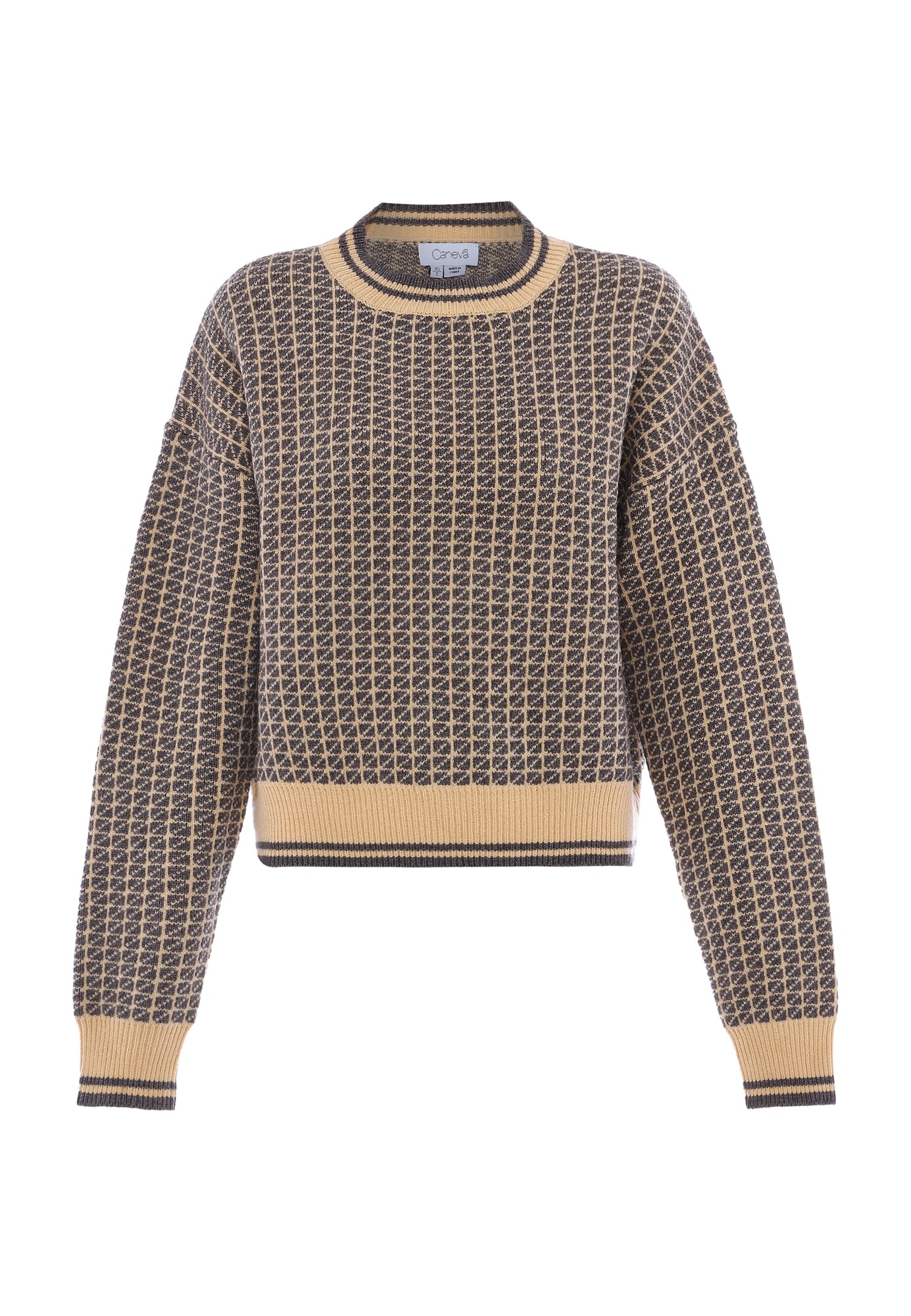 caneva Pulover  nisipiu / negru