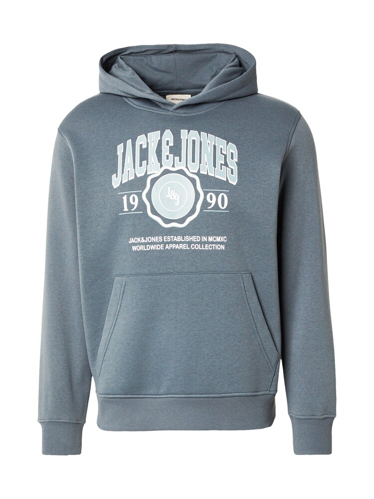 JACK & JONES Sweatshirt 'JJMAKO' Herren Größe S cyanblau / mint / weiß
