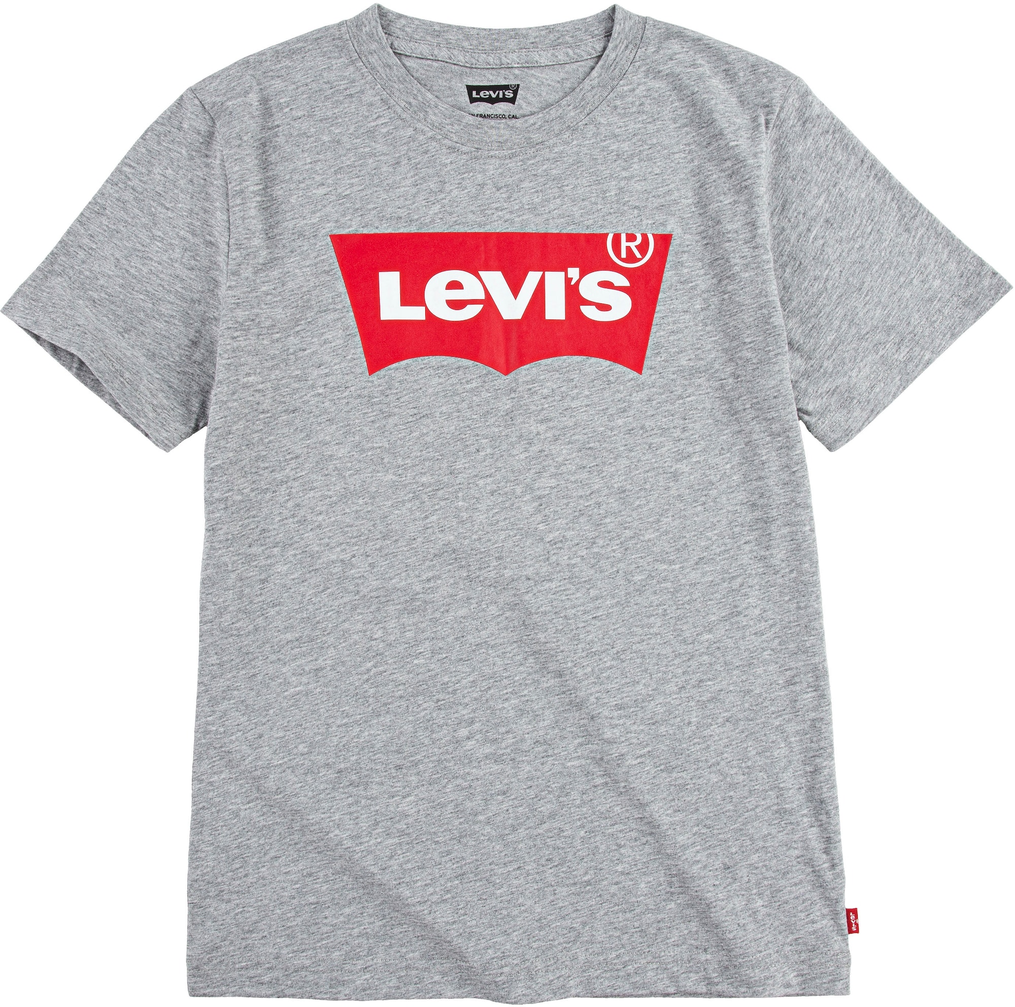 Levi's Kids Tričko 'Batwing Tee'  sivá melírovaná / červená / biela