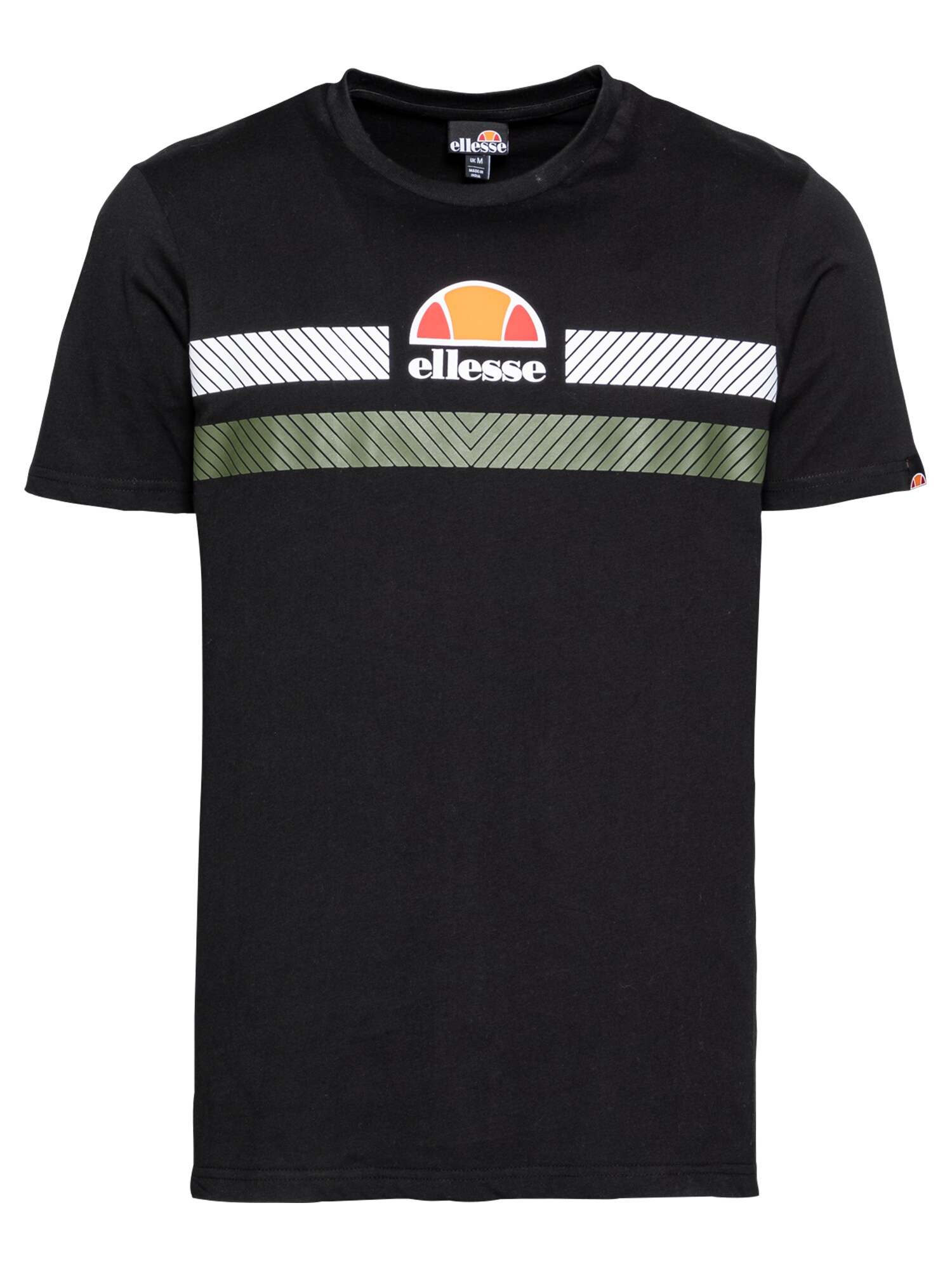 ELLESSE Marškinėliai 'Glisenta'  juoda / balta / žalia / oranžinė / persikų spalva