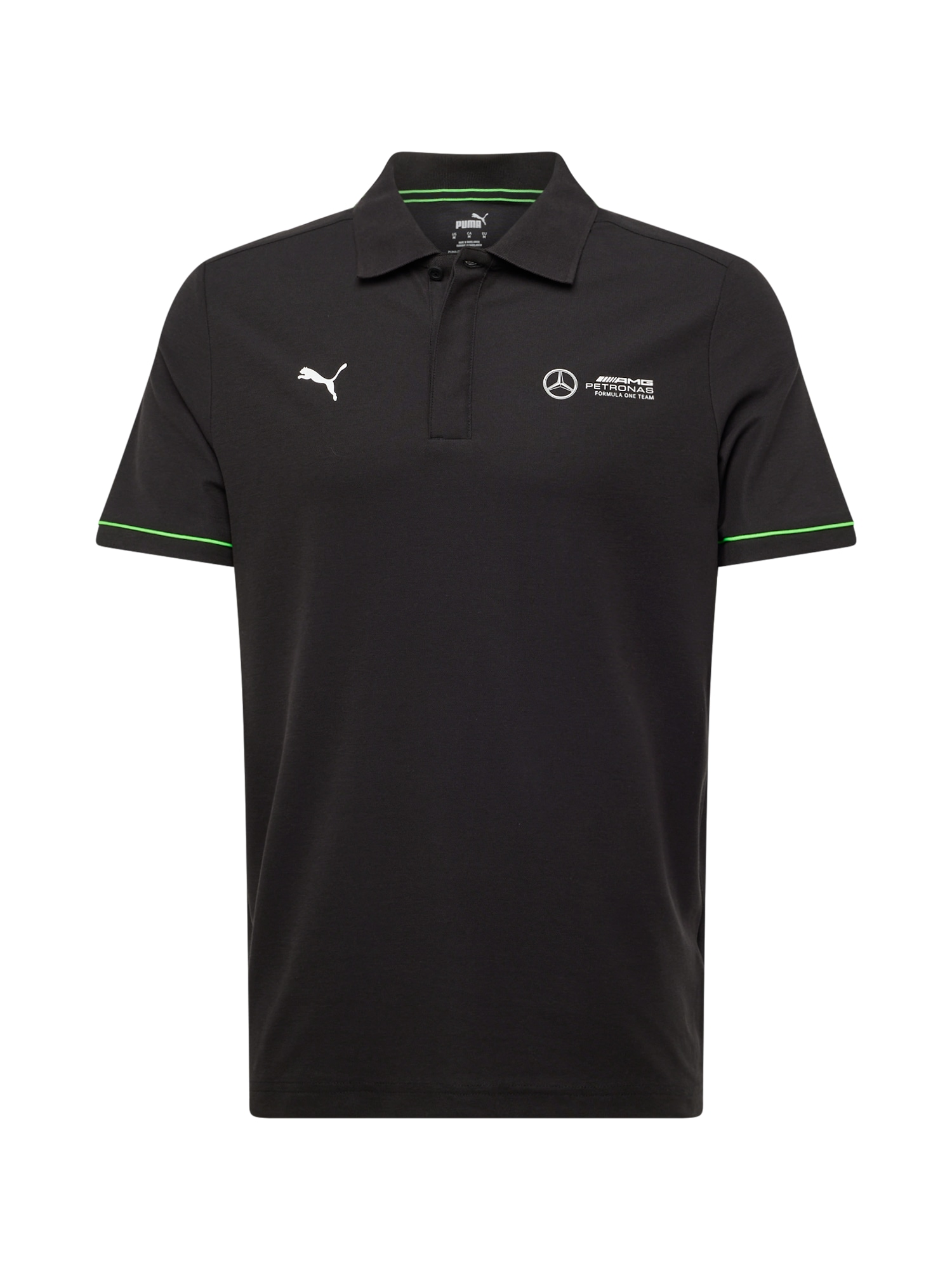 PUMA Sportiniai marškinėliai 'Mercedes-AMG Petronas' juoda / balta